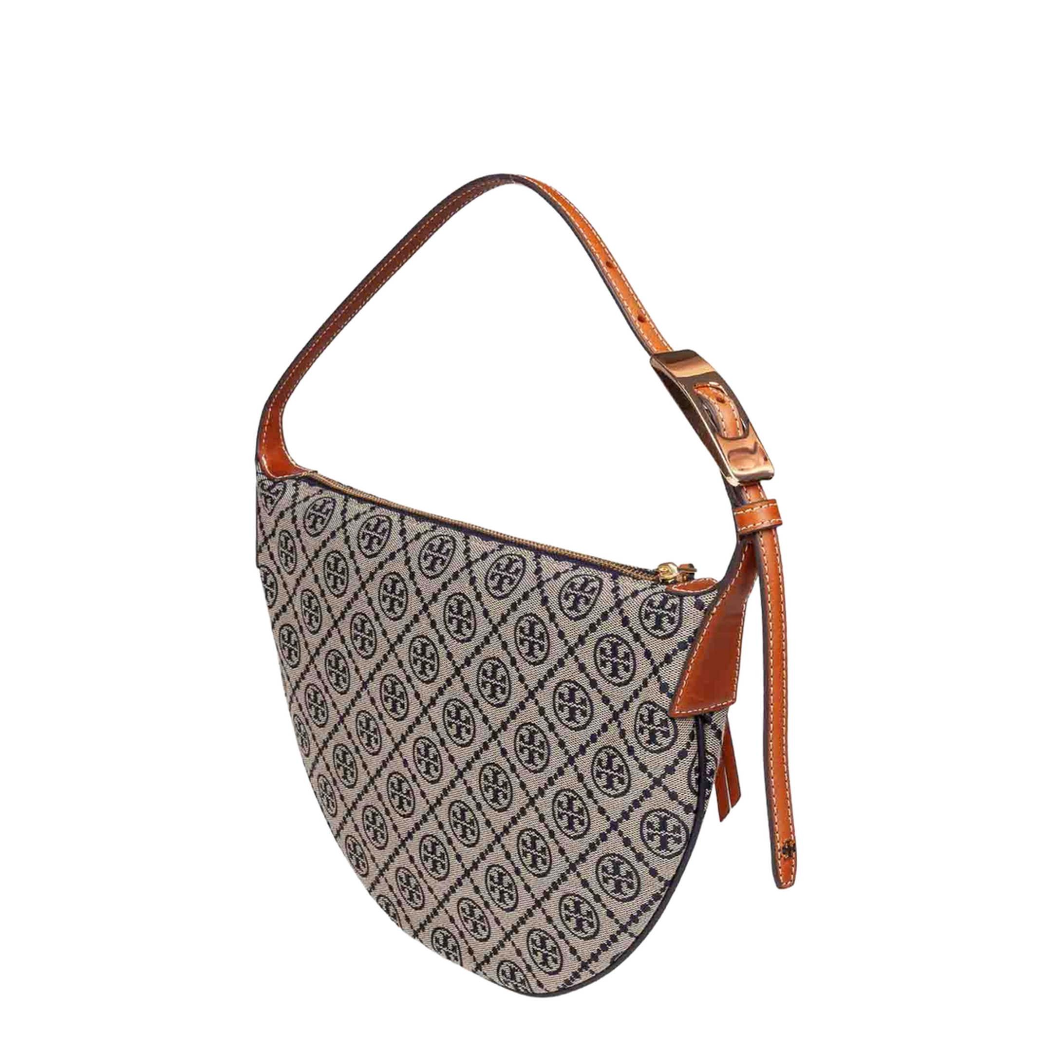 Hobo Bag in Cotton Fabric and Polyester Jacquard
