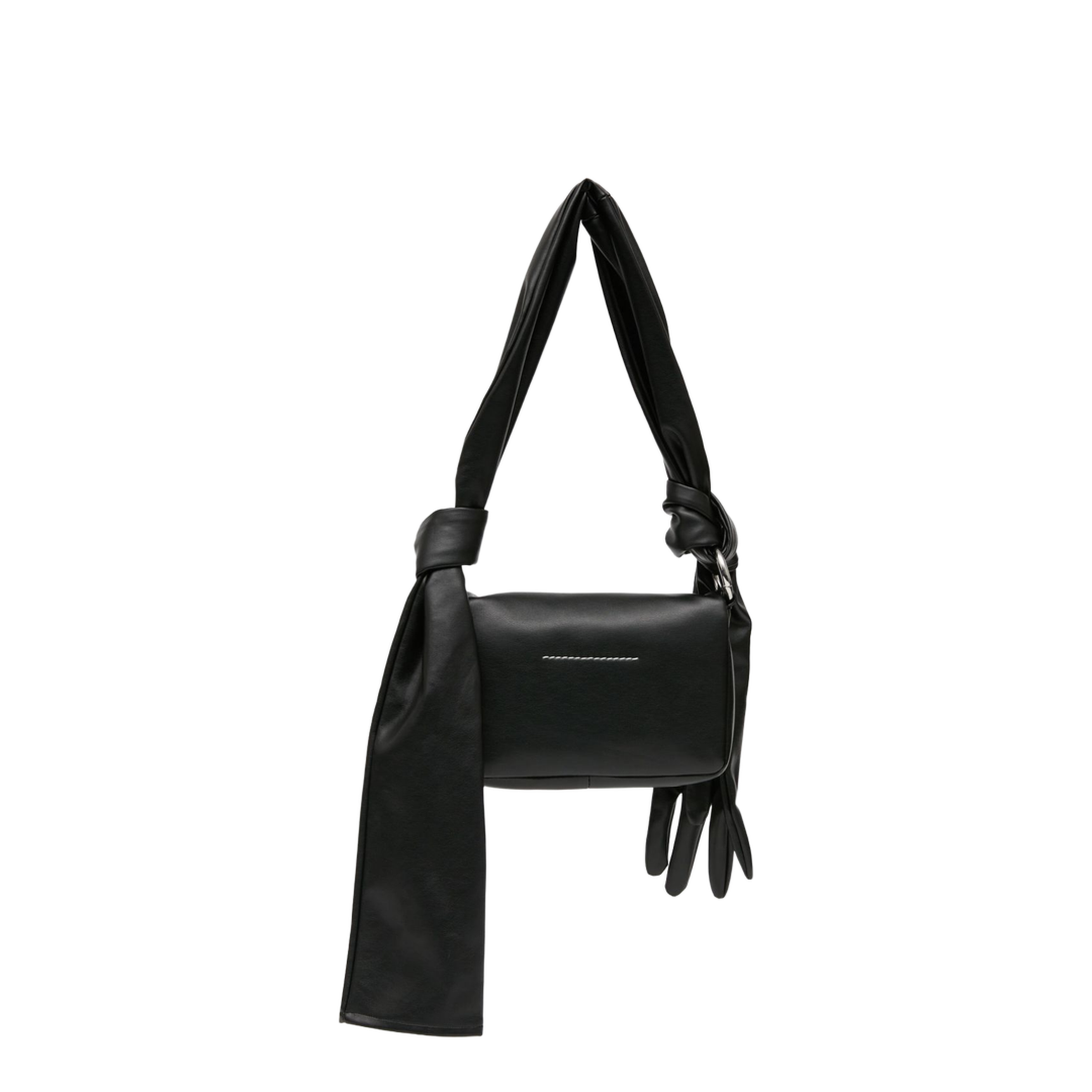 Glove Small Coated Polyester Shoulder Bag - Black