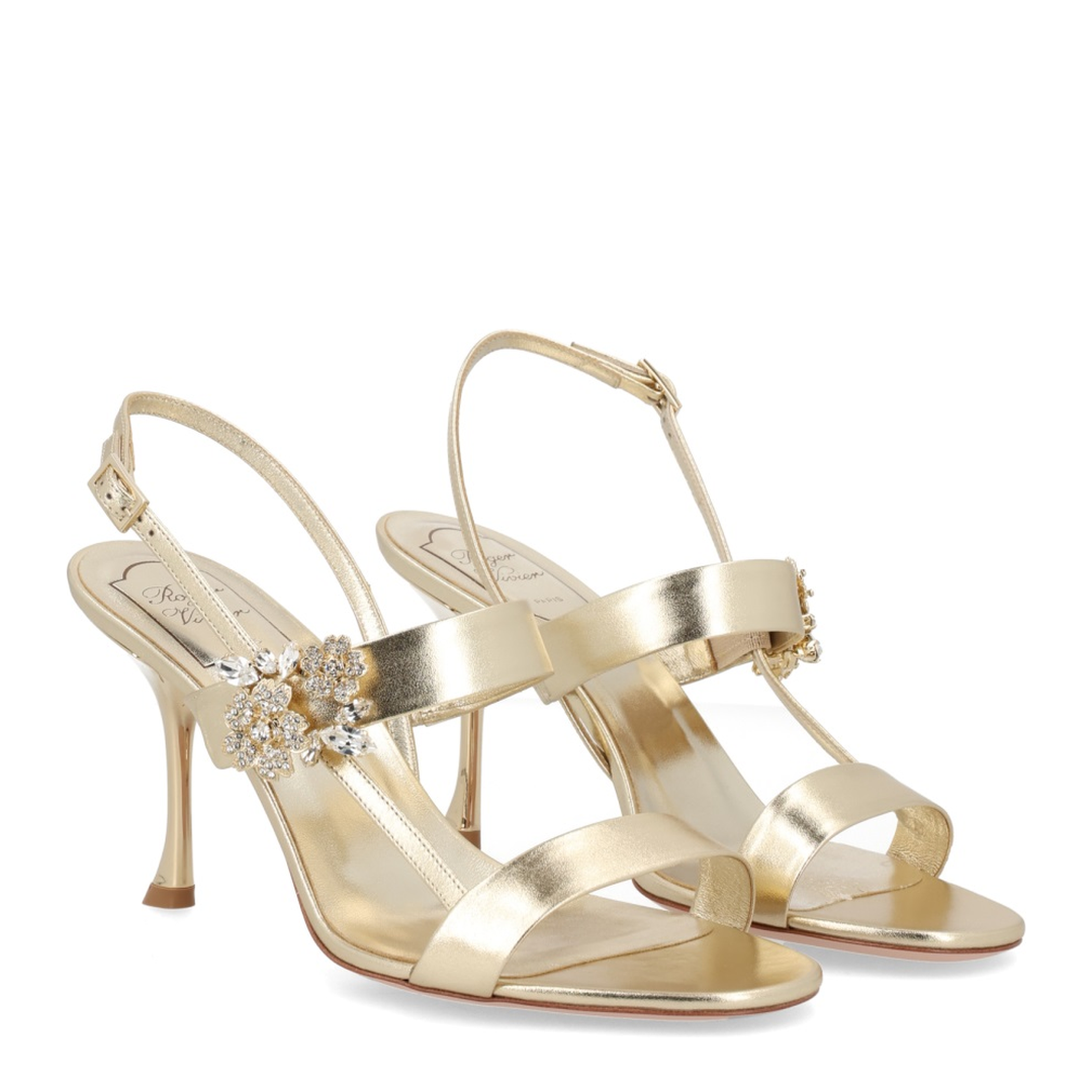 Gold Leather Efflorescence Sandals
