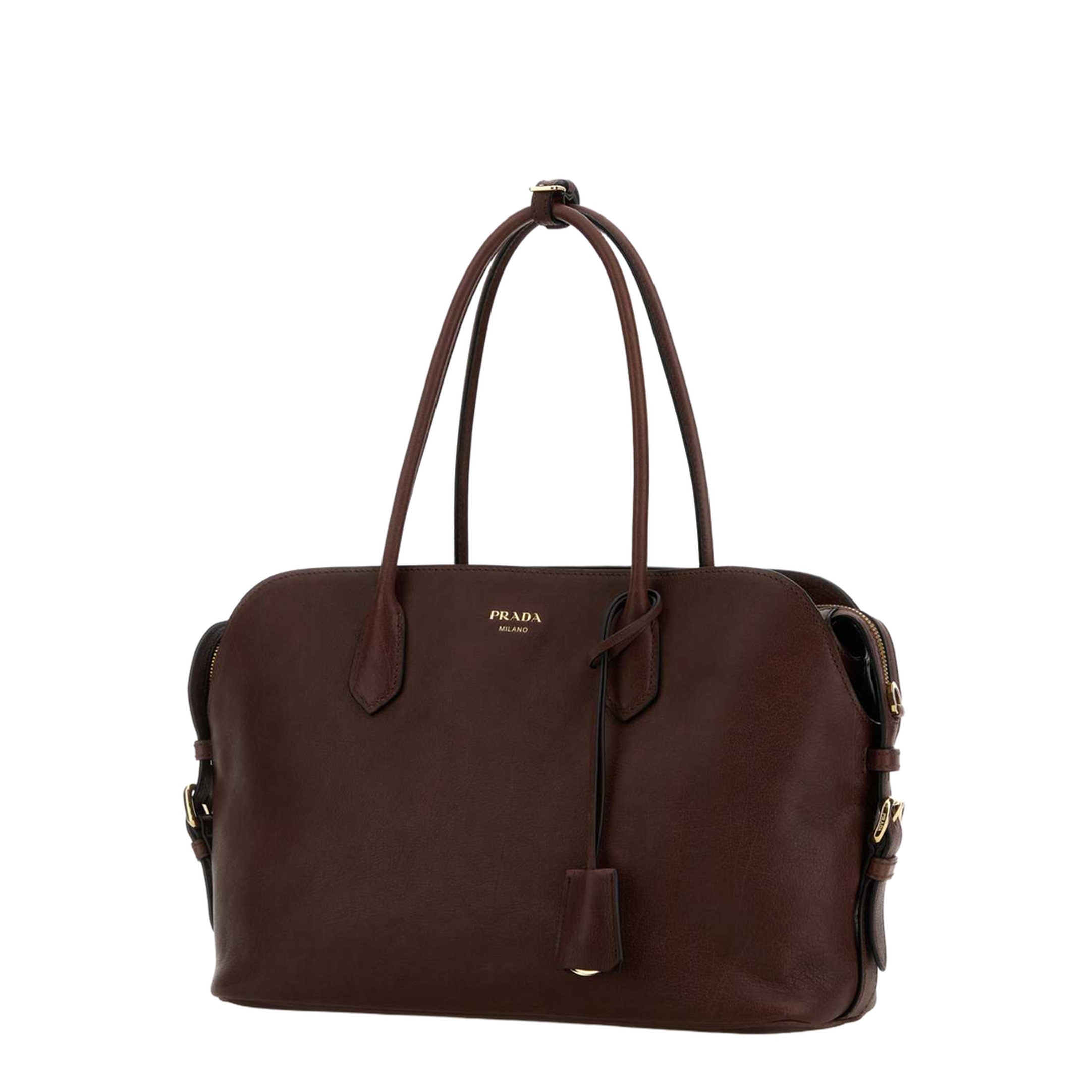 Chocolate Leather Large Shopping Bag