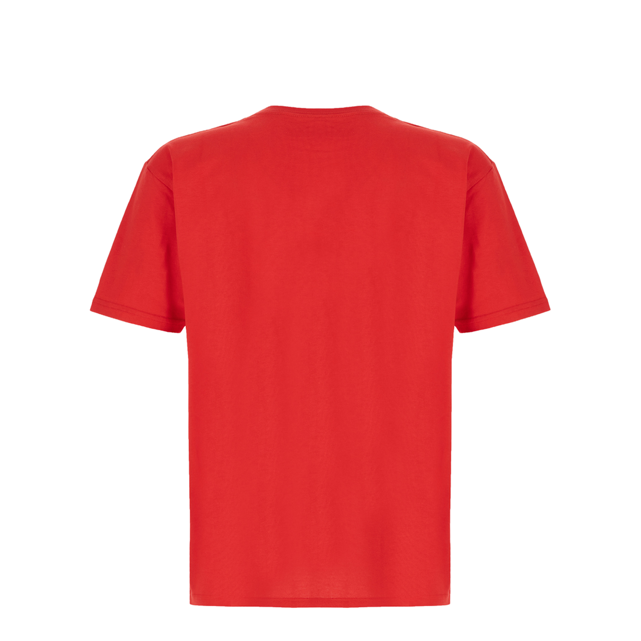 Red Crewneck T-Shirt with VLogo on the Front in Cotton