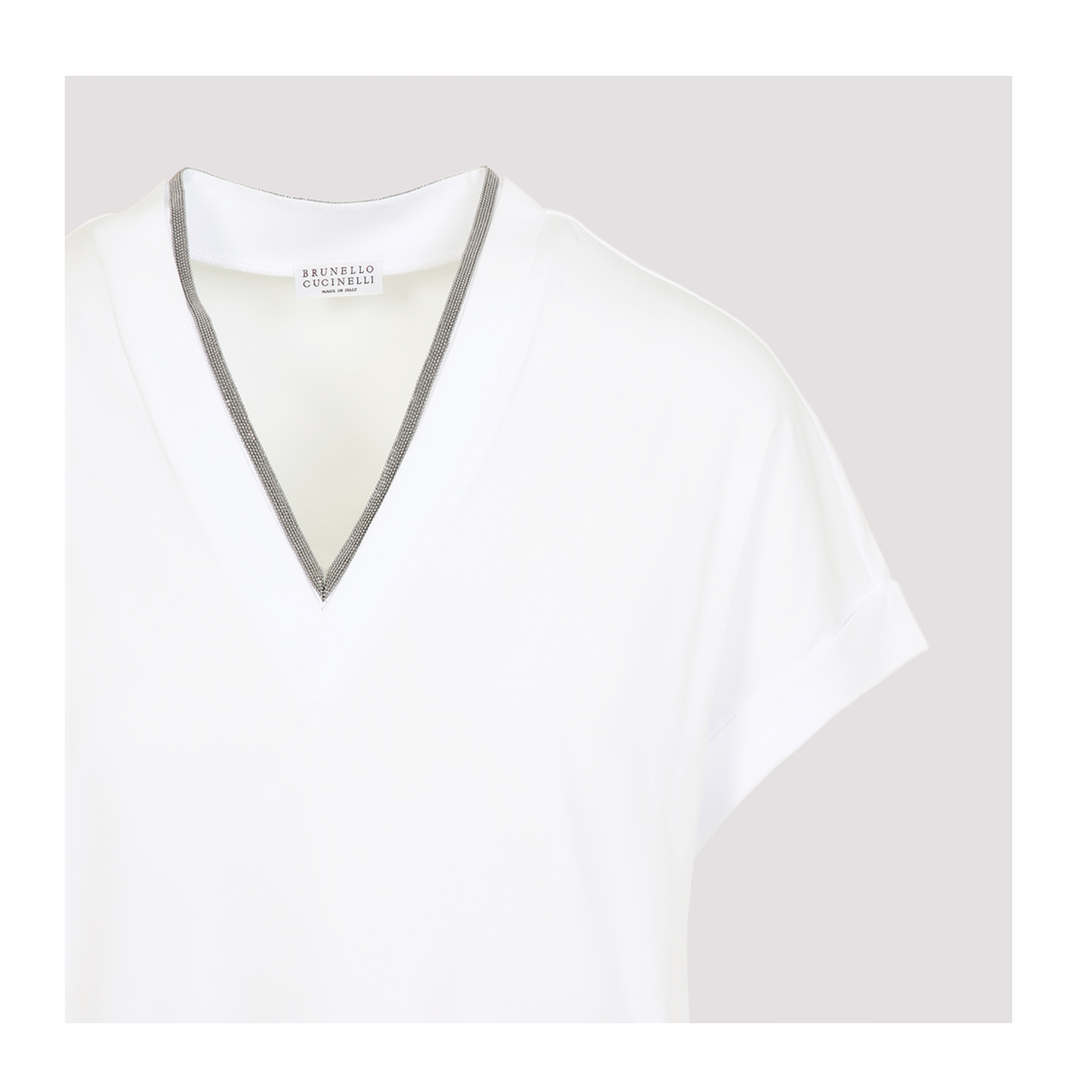 MAYFEYR - Brunello Cucinelli - V-Neck Monile T-Shirt - M0T18BD222