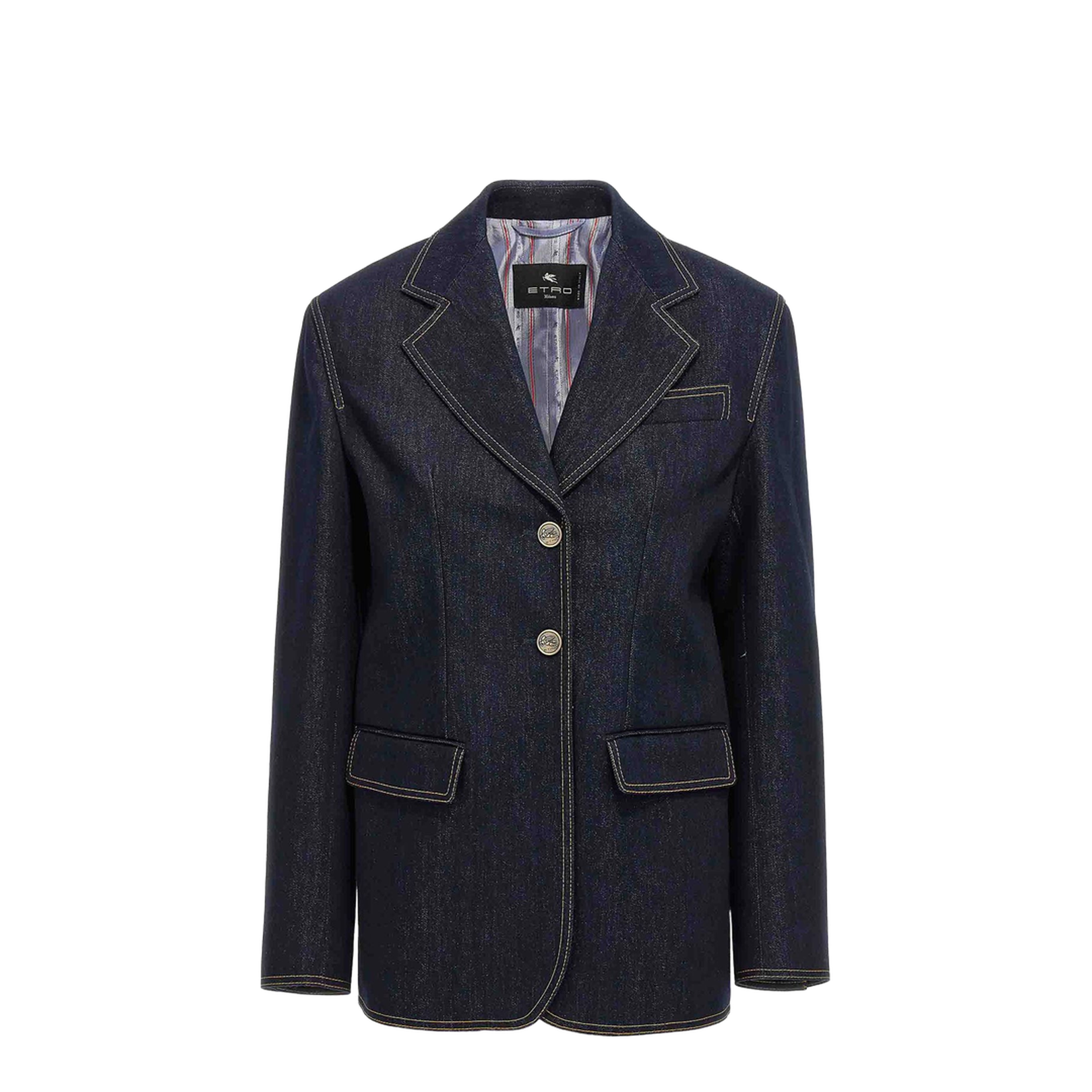 Single-breasted denim blazer