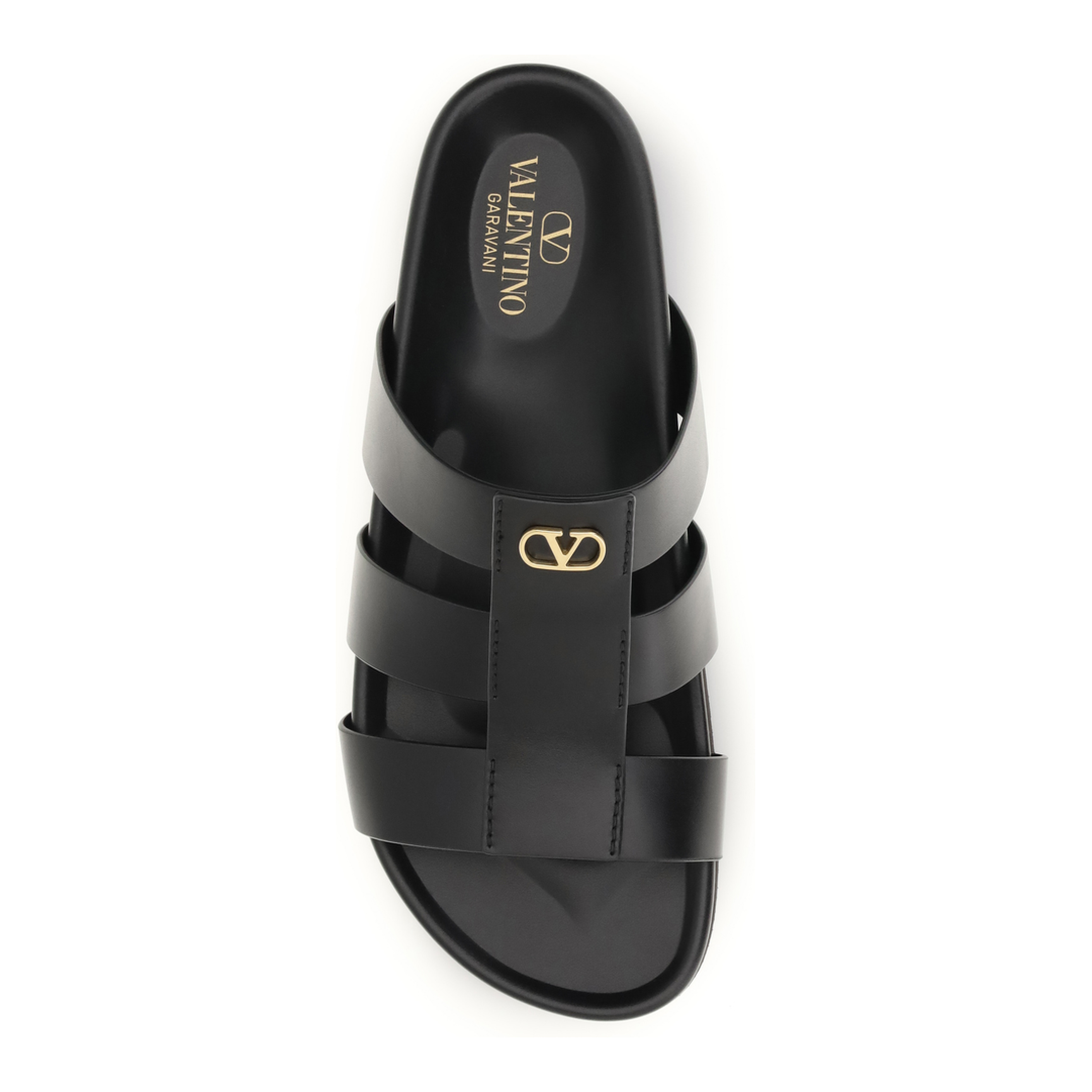 MAYFEYR - Valentino - Studshield Leather Slide Sandals - 8Y2S0M95BEK
