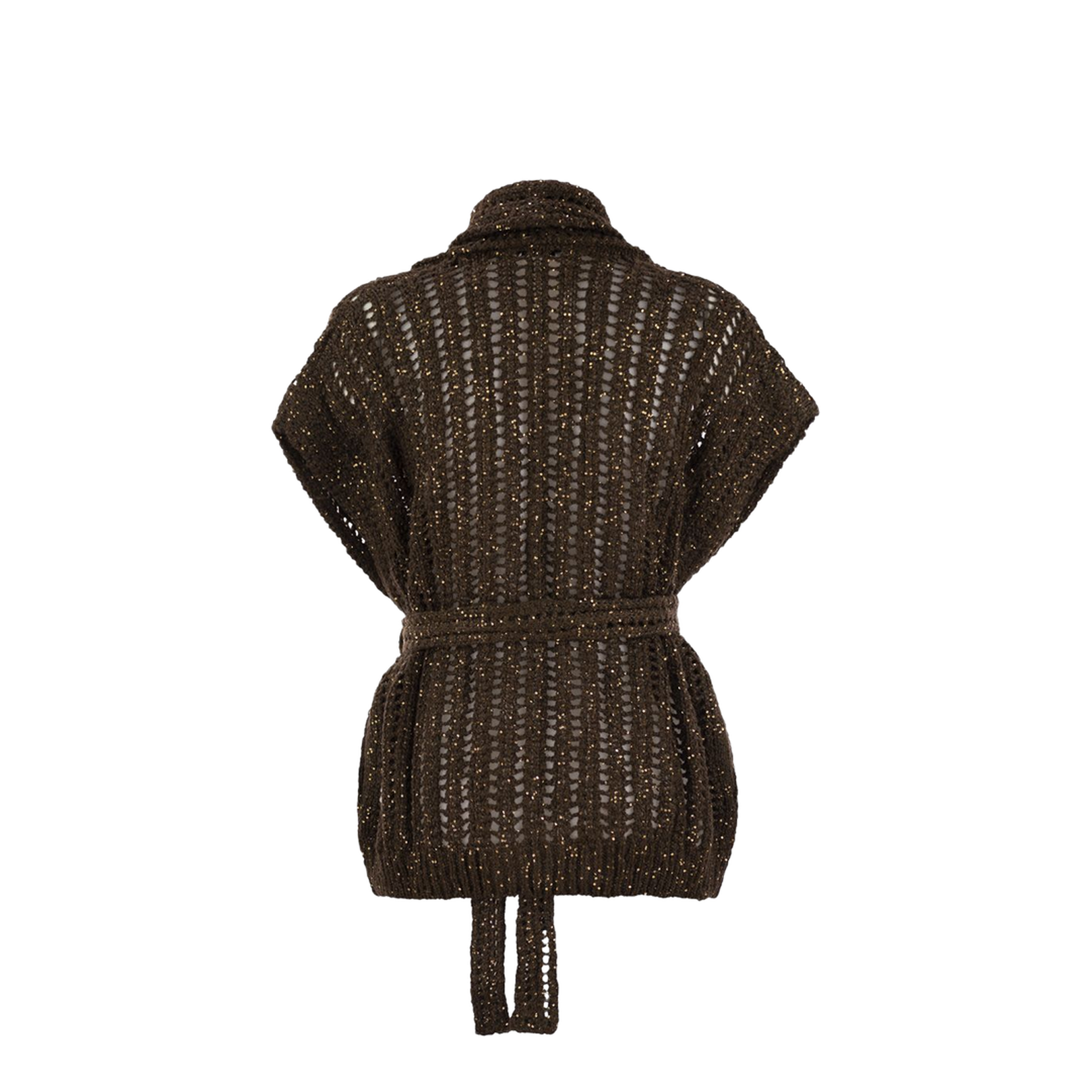 Dazzling Silk and Linen Perforated Rib Cardigan