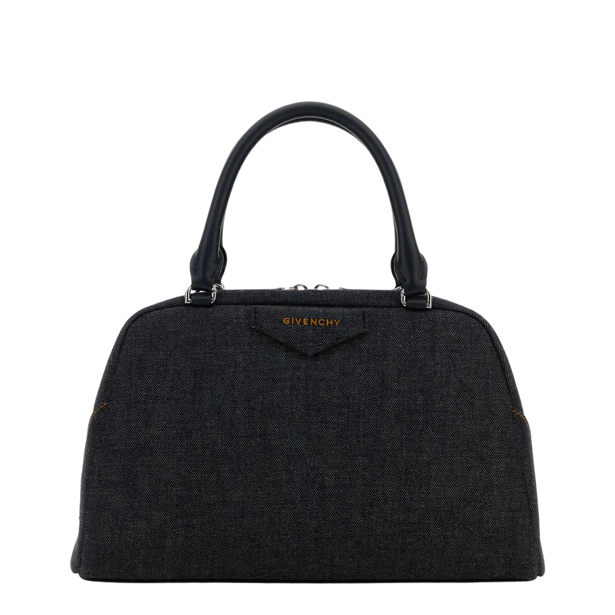 Dark Blue Denim Antigona East West Handbag