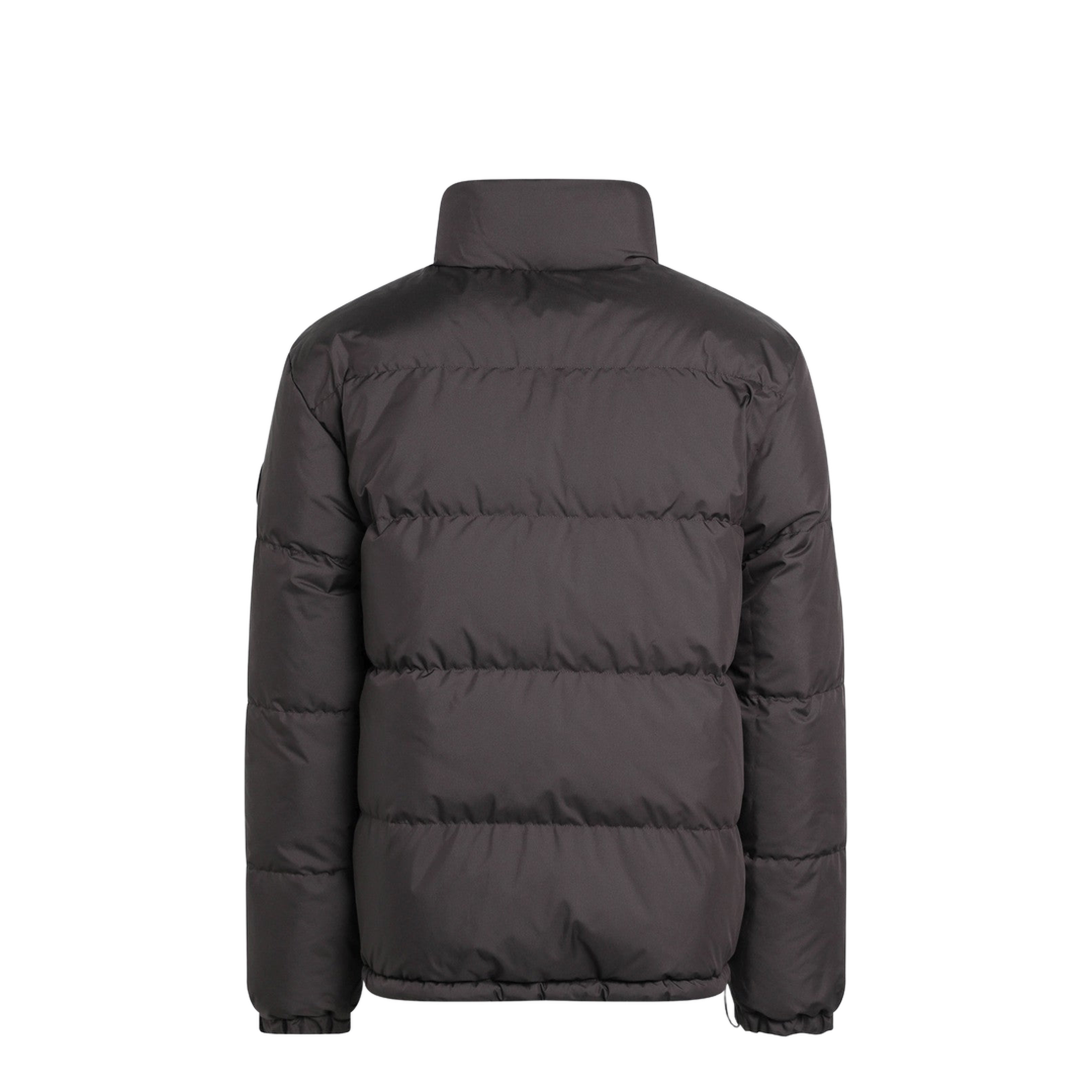 Brown Reversible Down Jacket with Check Pattern