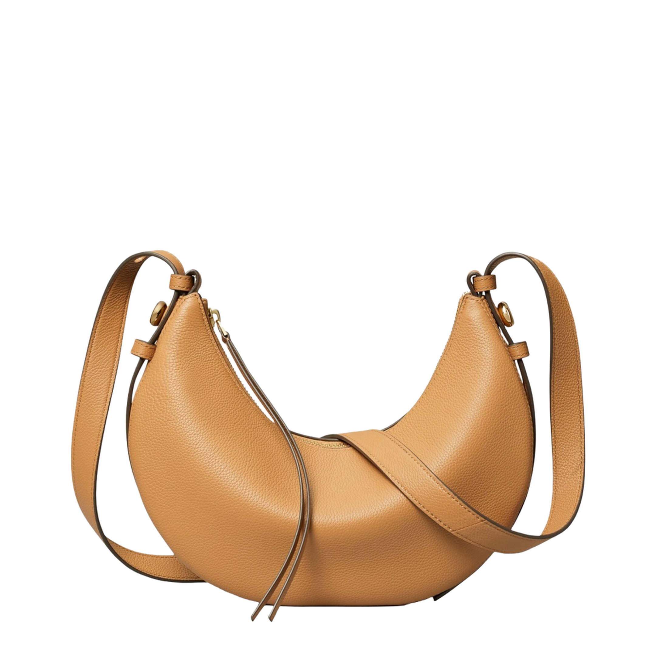Romy Medium Pebbled Leather Hobo Bag - Cognac