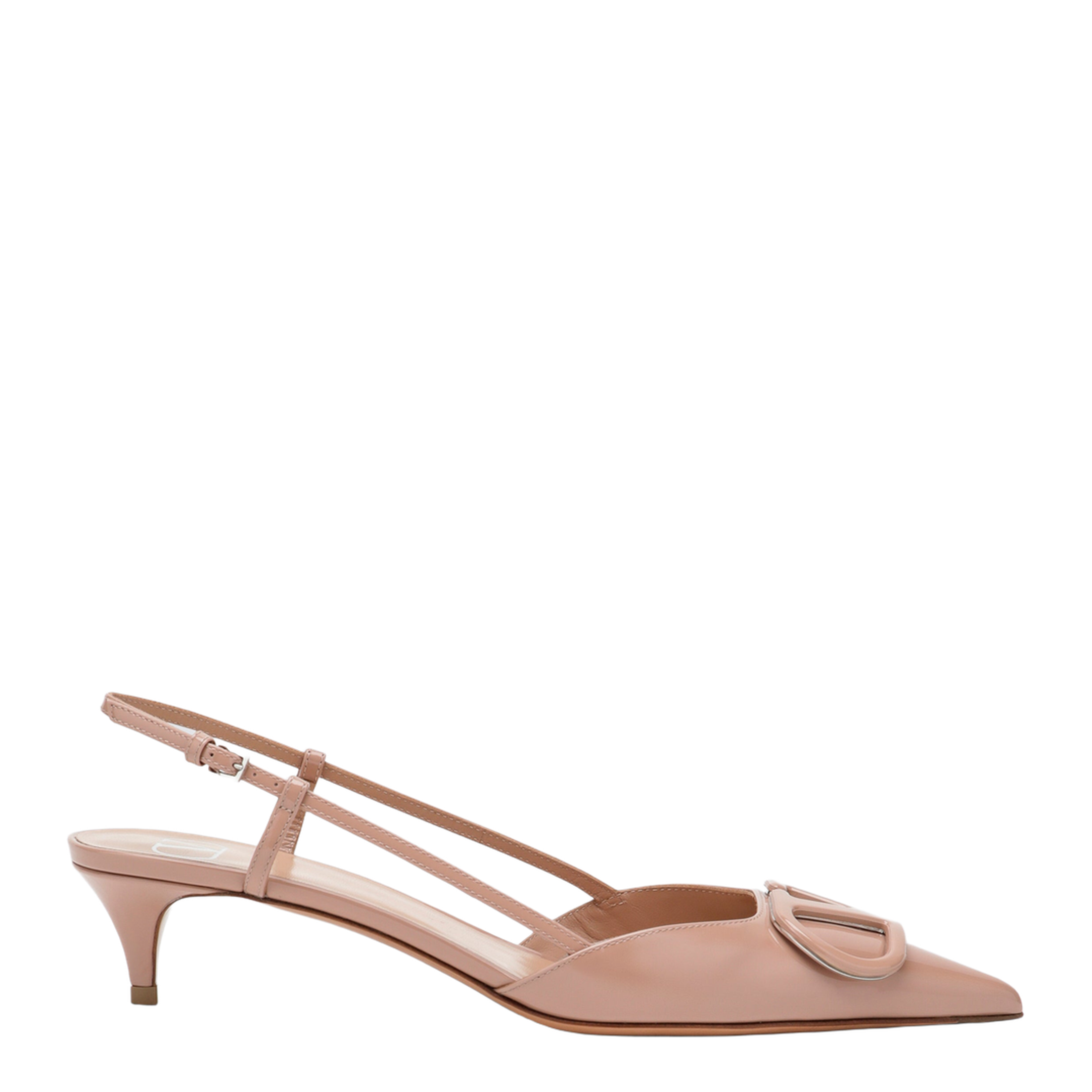 MAYFEYR - Valentino - Cinnamon Pink Vlogo Signature Patent Leather Slingback Pumps - 9W2S0Q70DUWGF9