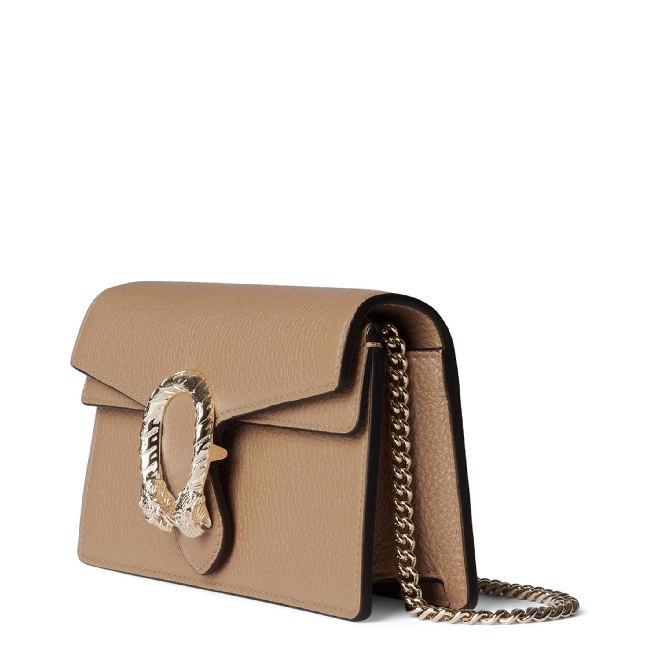 Mini Shoulder Bag in Beige Leather