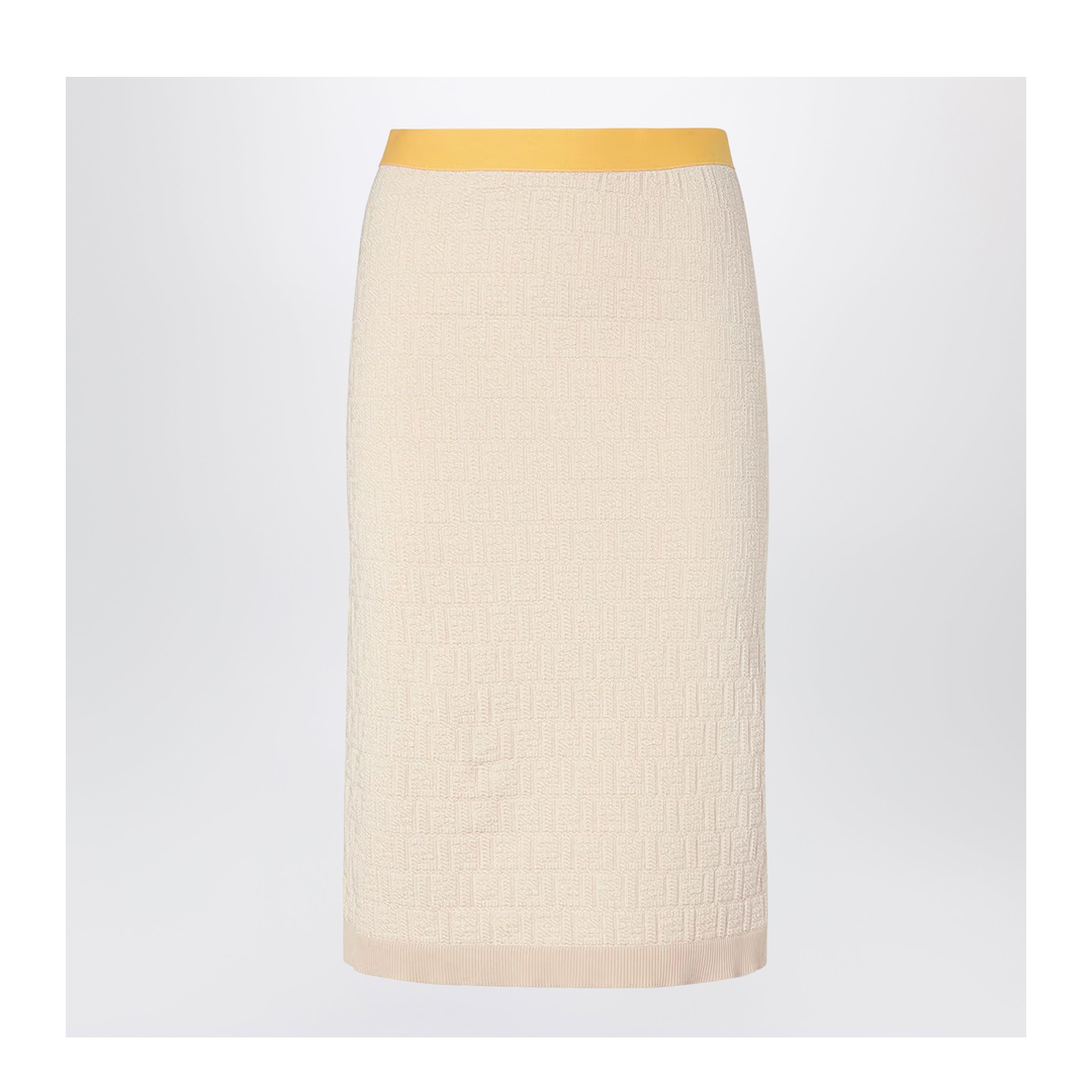 Light Beige Cotton And Silk Skirt