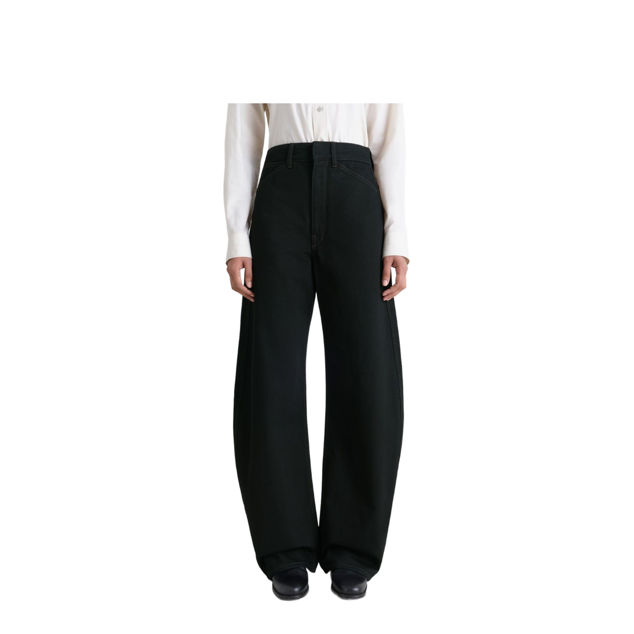 Cotton High-Waisted Trousers