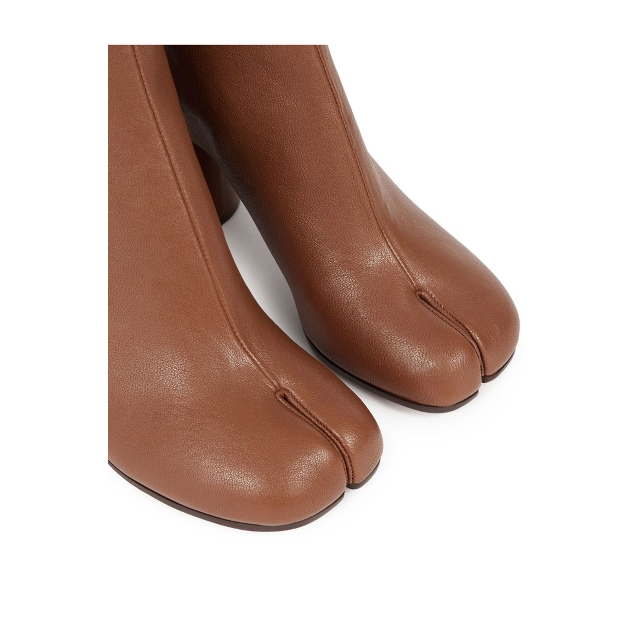 Brown Lambskin Leather Tabi Chelsea Boots