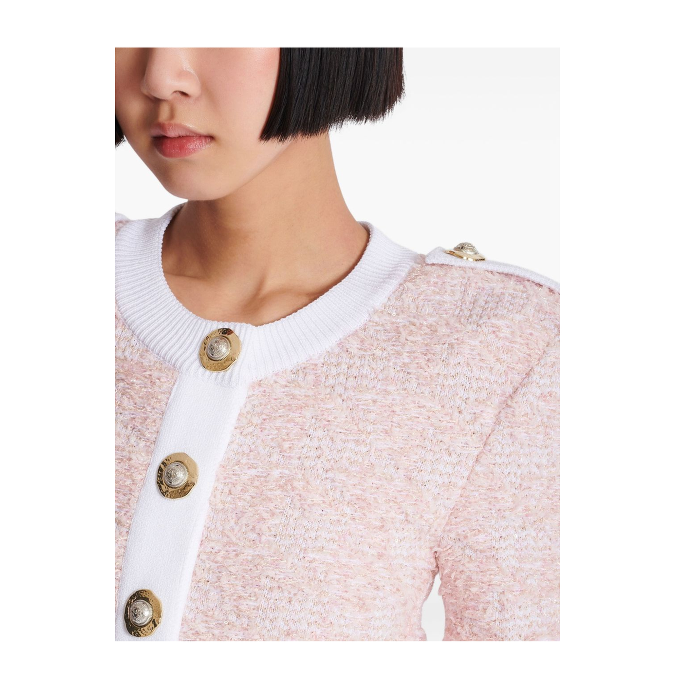 Short-Sleeved Knit Cardigan