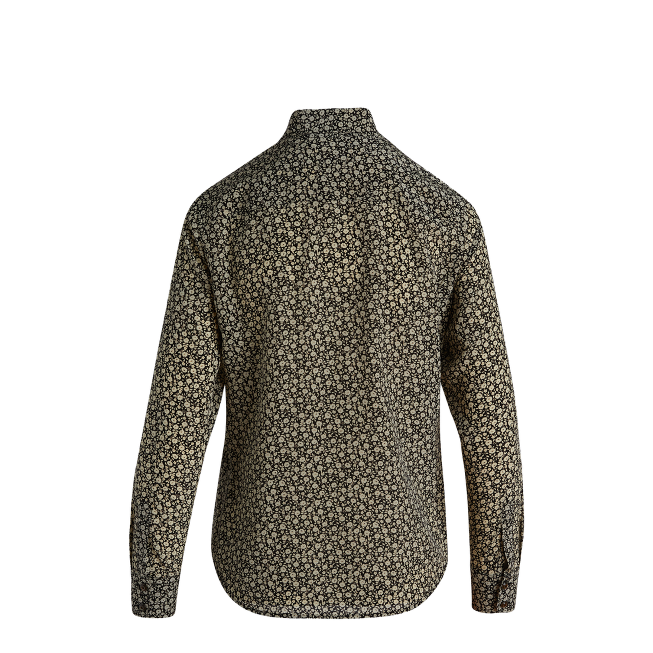 Floral Silk Shirt with Bow Collar