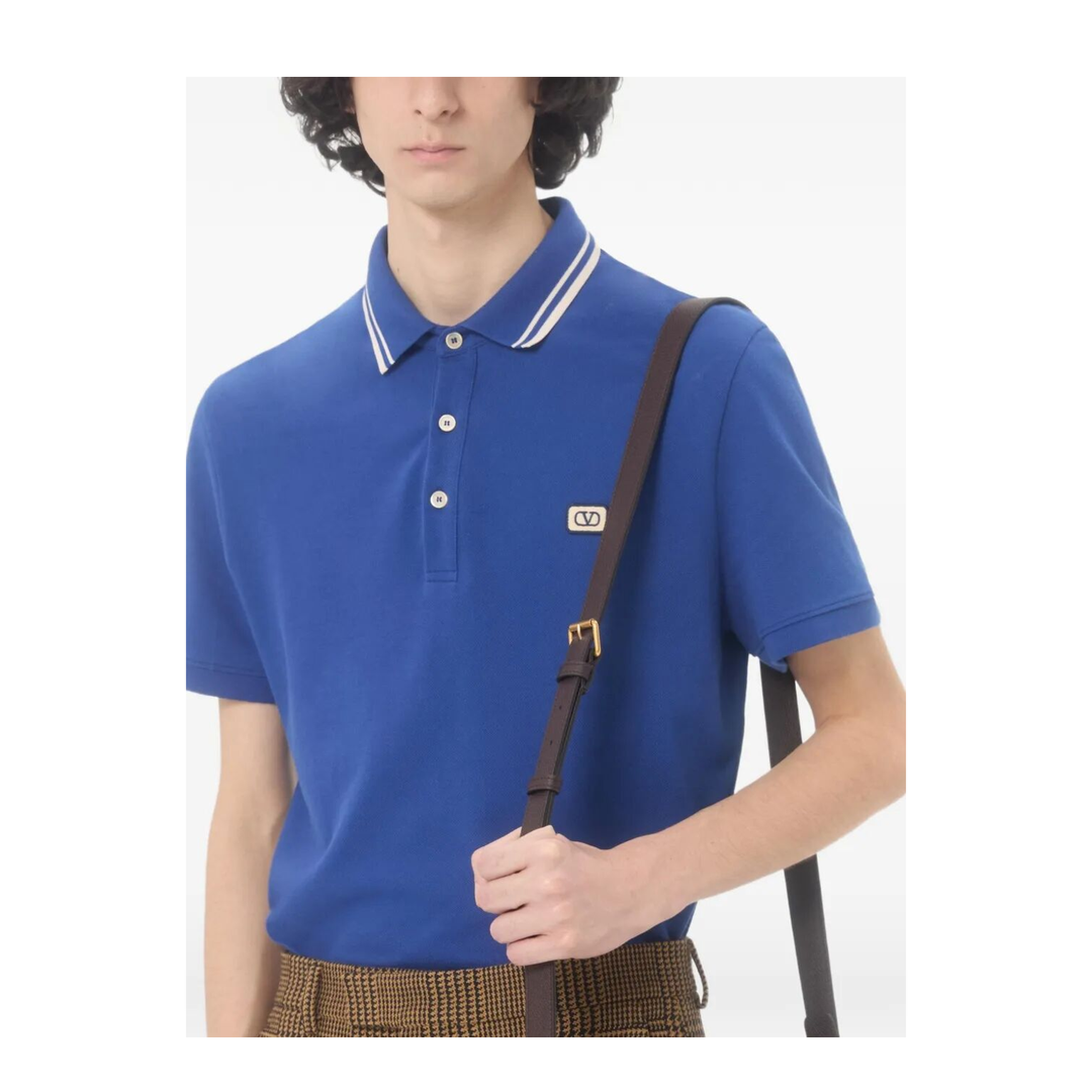 MAYFEYR - Valentino - Cotton Piqué Polo Shirt With Vlogo Patch - VMH01KAQK