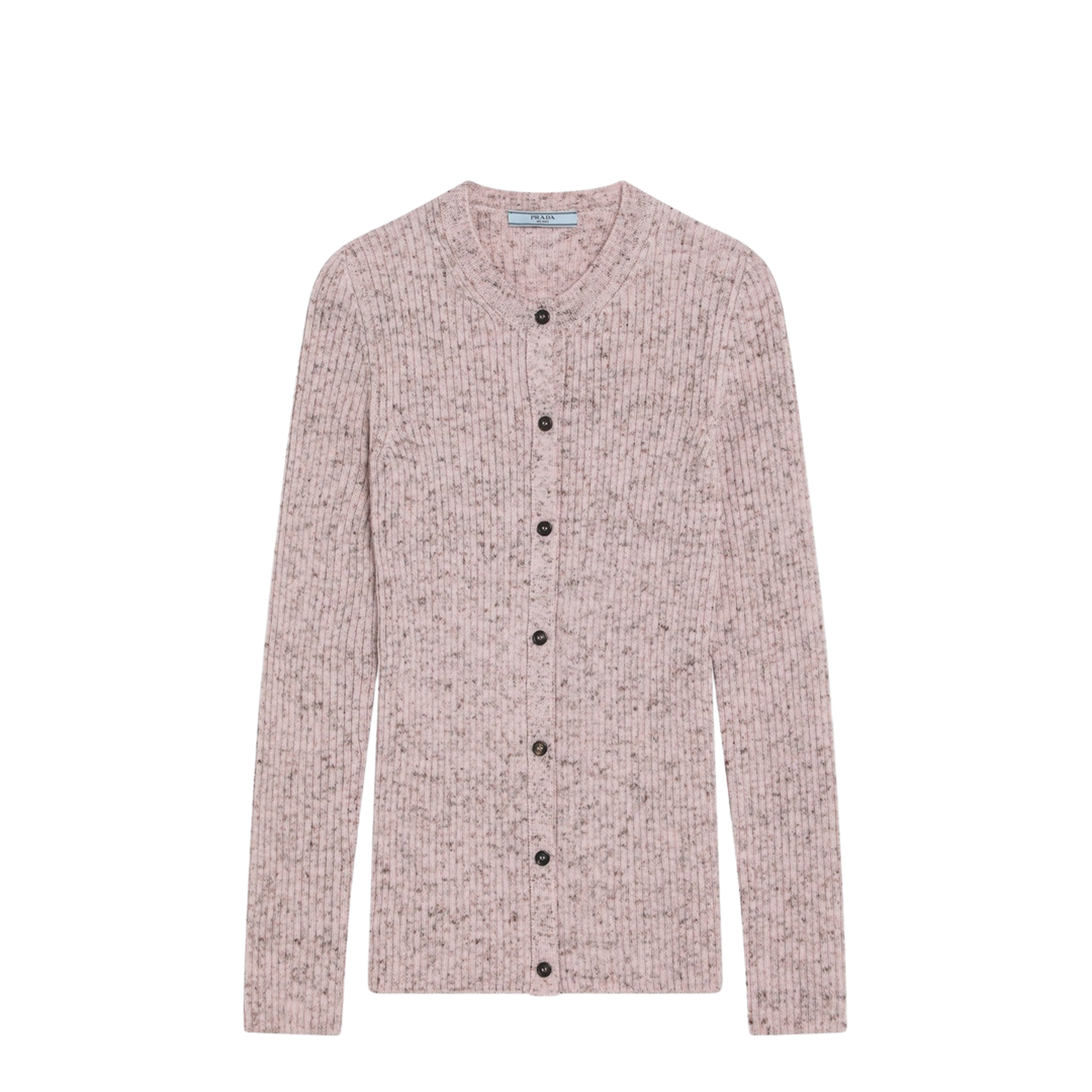 Pink Ribbed Wool Cardigan