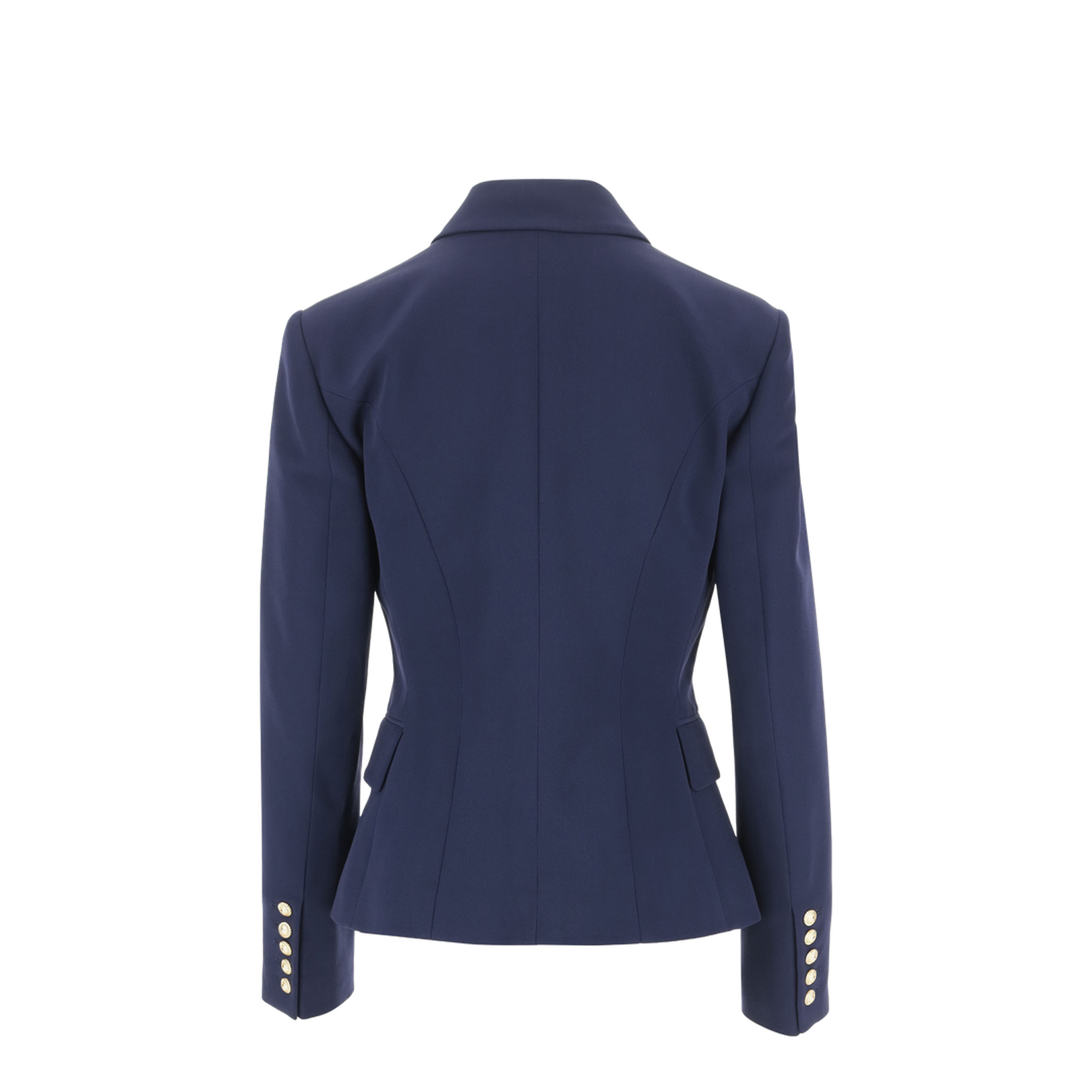 Double-Breasted Jacket in Blue Grain de Poudre Wool