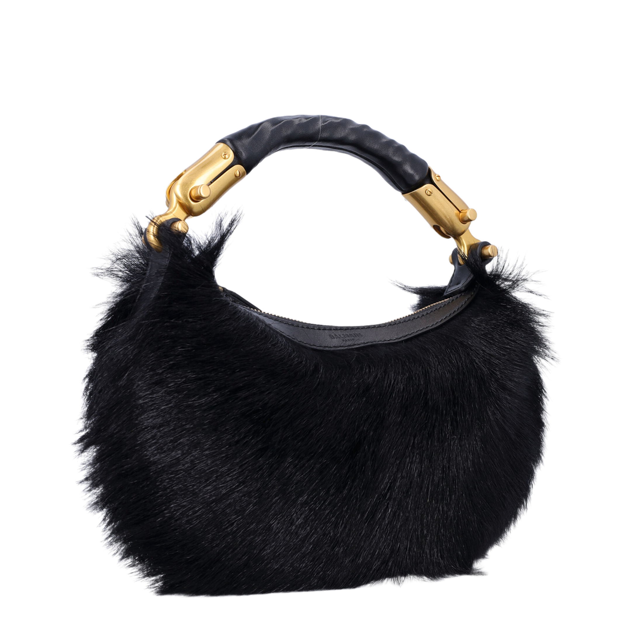 Genuine Fur Handbag in Black