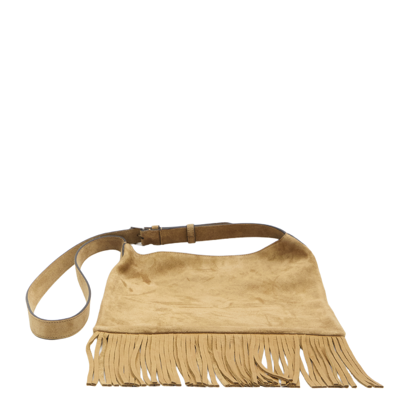 Beige Suede Crossbody Bag