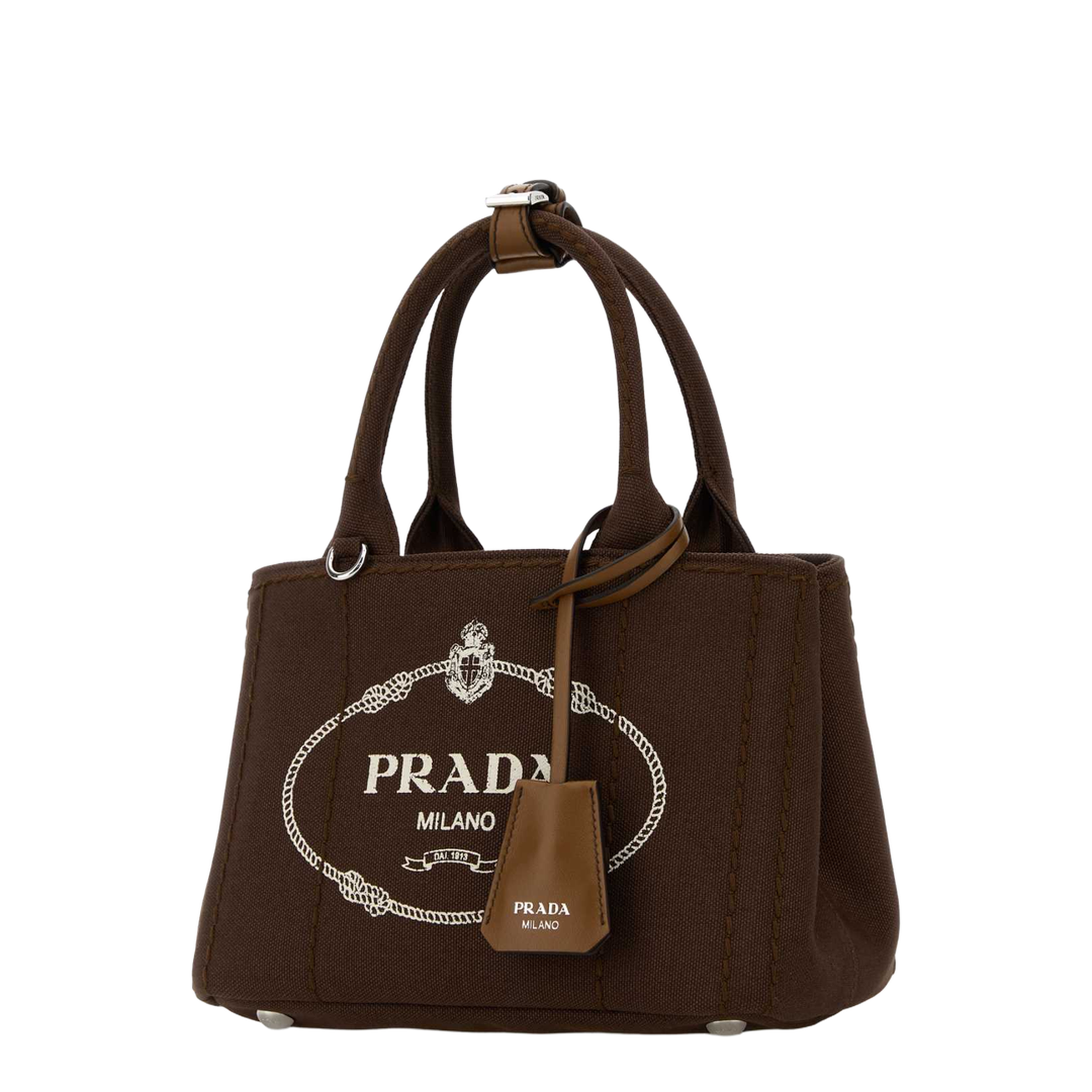 Brown Canvas Mini Jardinière Handbag