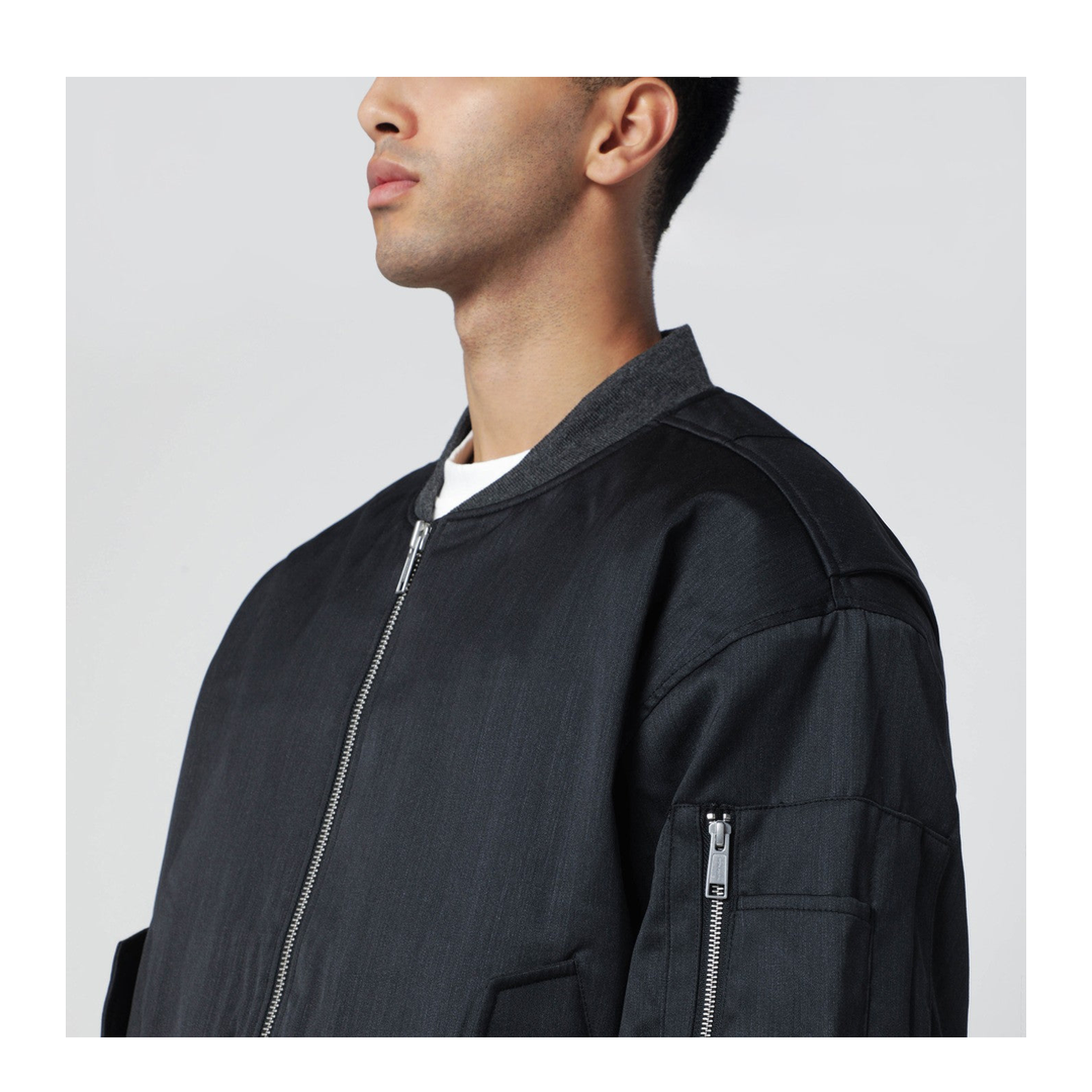 MAYFEYR - Entire Studios - Grey Wool Blend Bomber Jacket - ESU-W25-1048WOGR