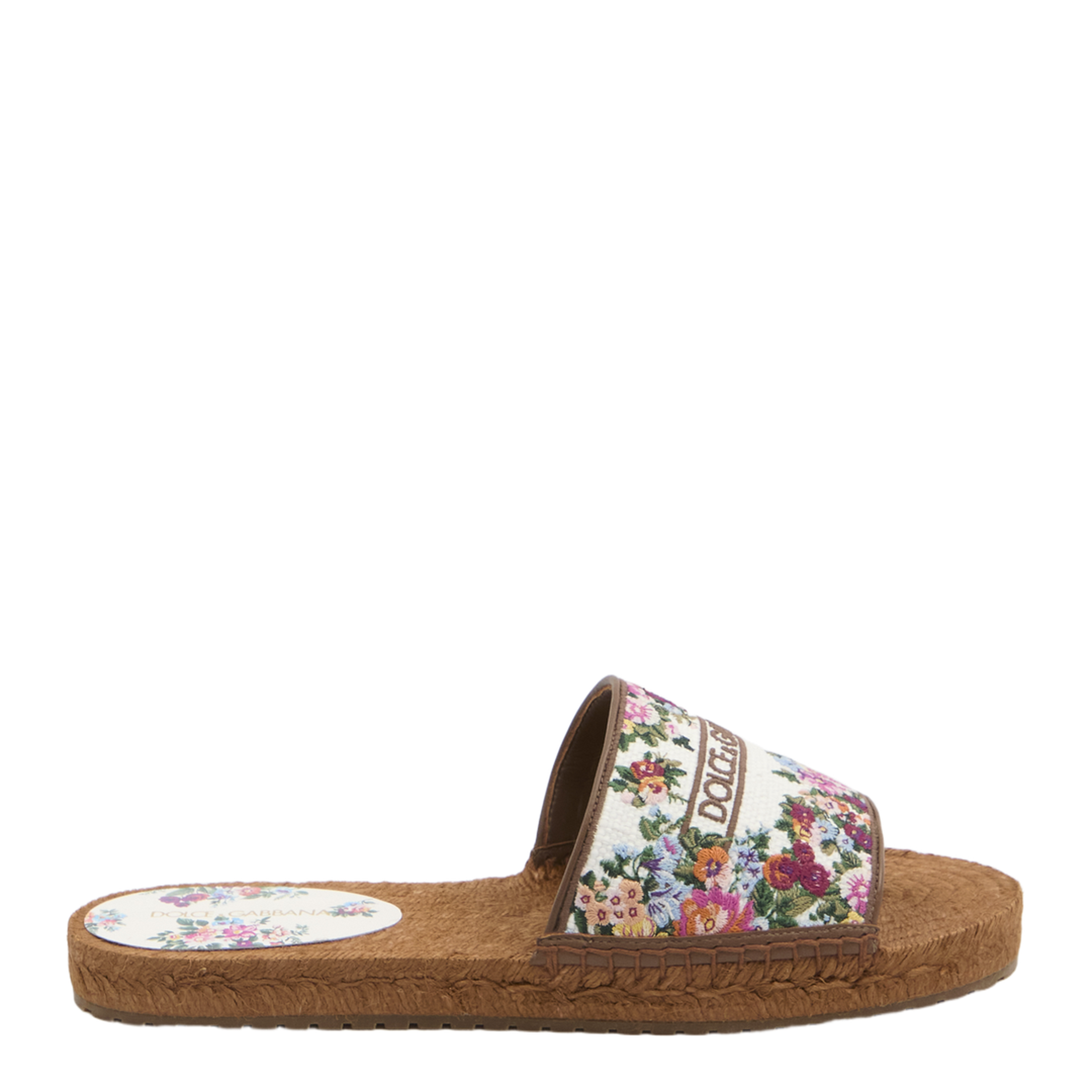 Embroidered Floral Espadrilla Slides