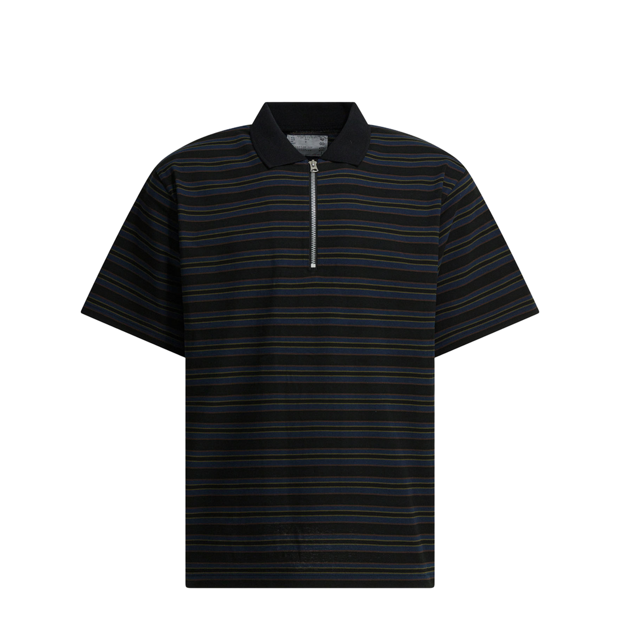 MAYFEYR - Sacai - Striped Buttonless Polo Shirt - 26-03984M005