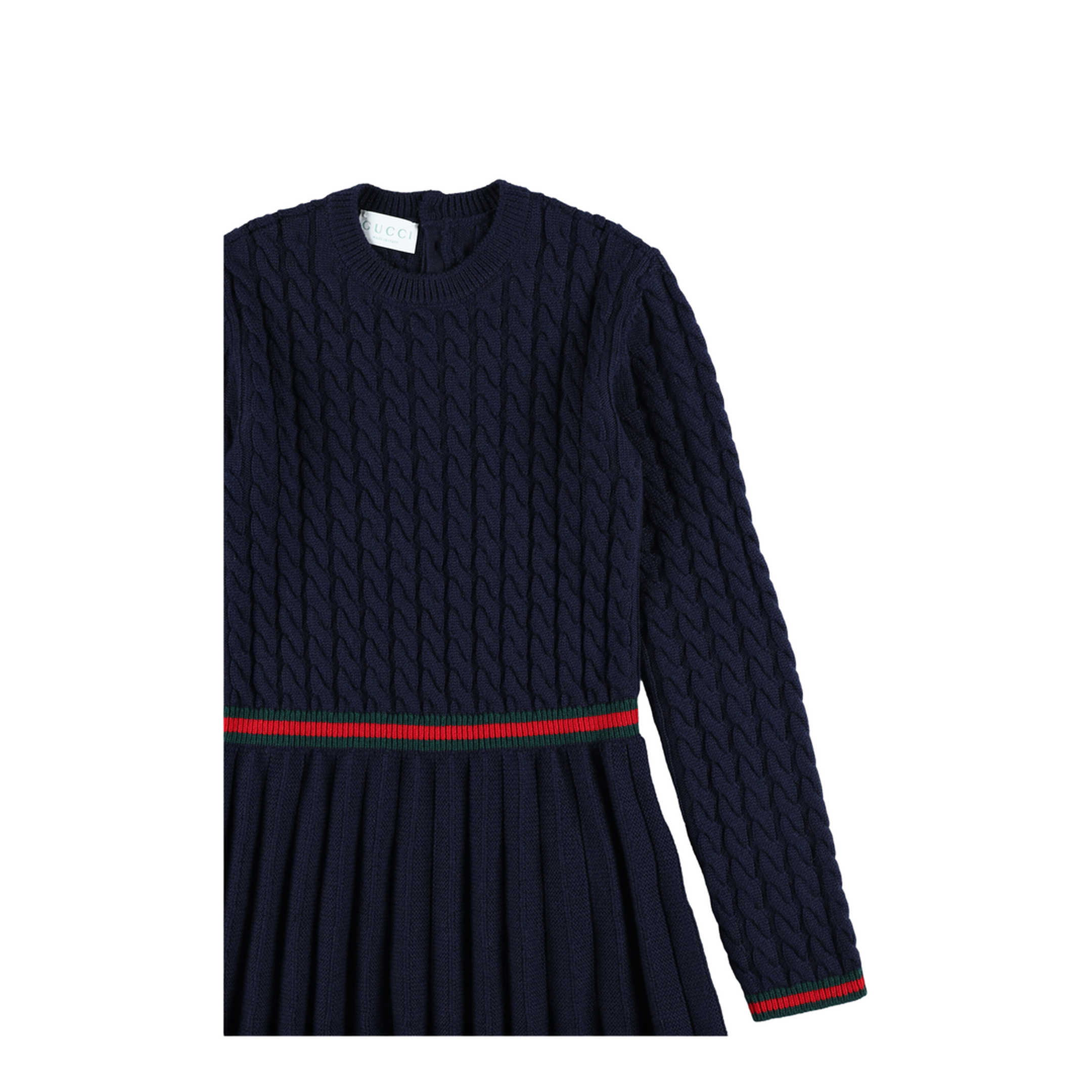 Blue Wool Dress with Web Detail