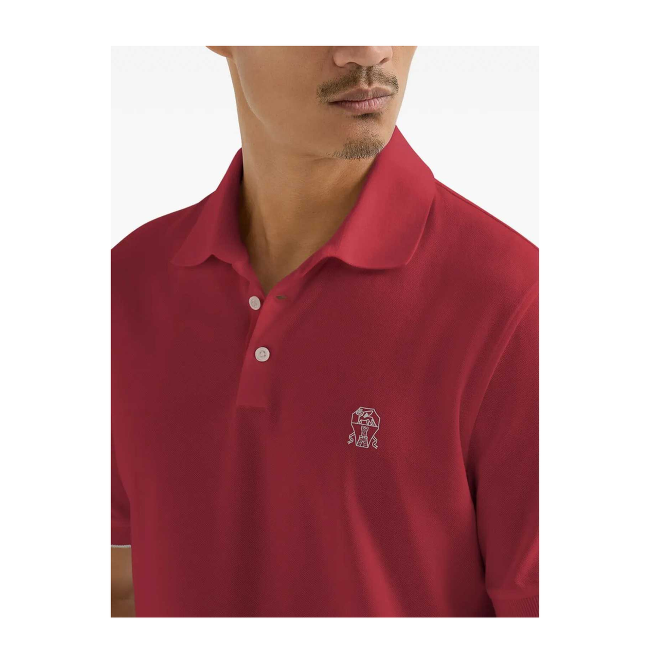 Logo Cotton Polo Shirt Burgundy