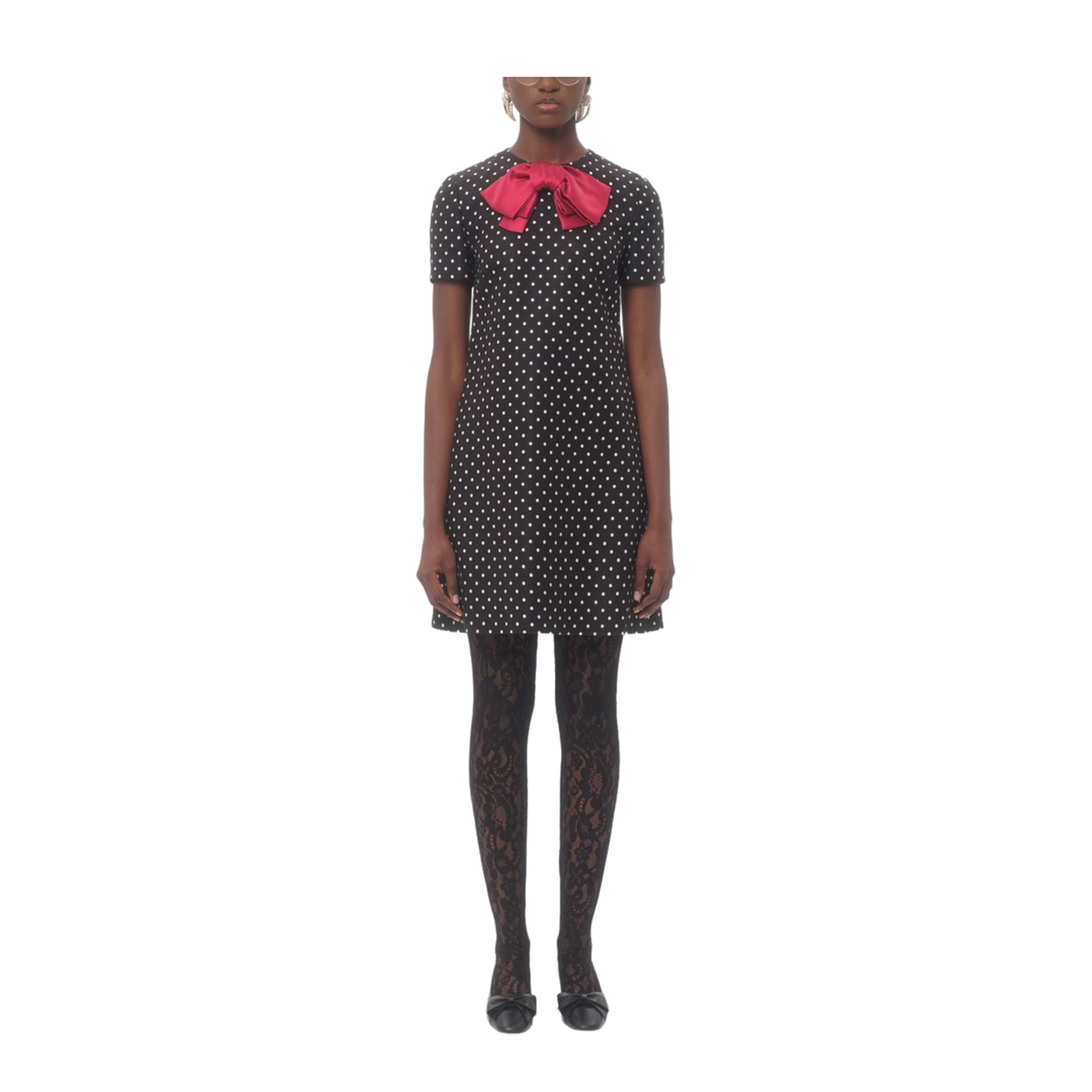 Black Polka Dot Print Dress