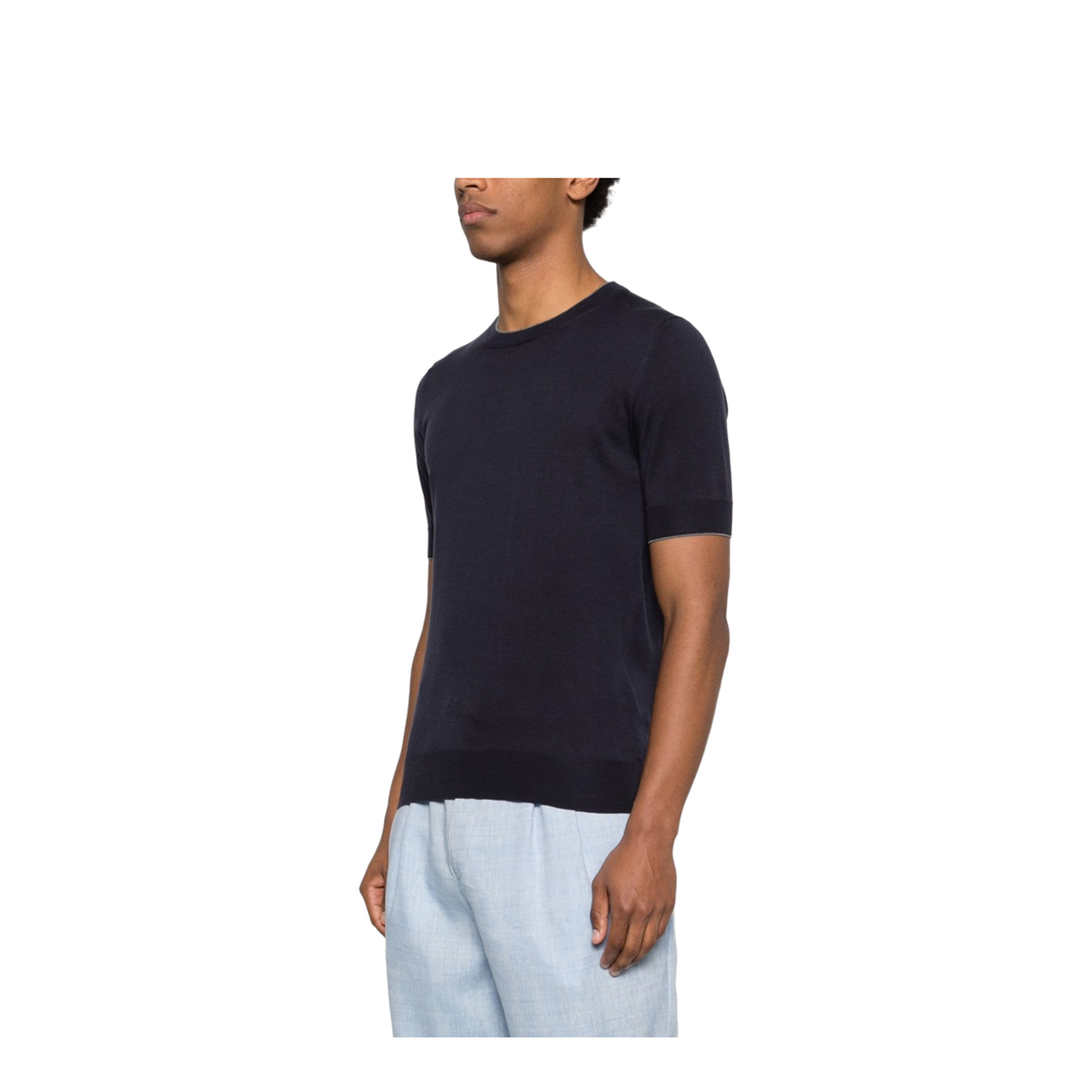 Knitted T-Shirt Blue