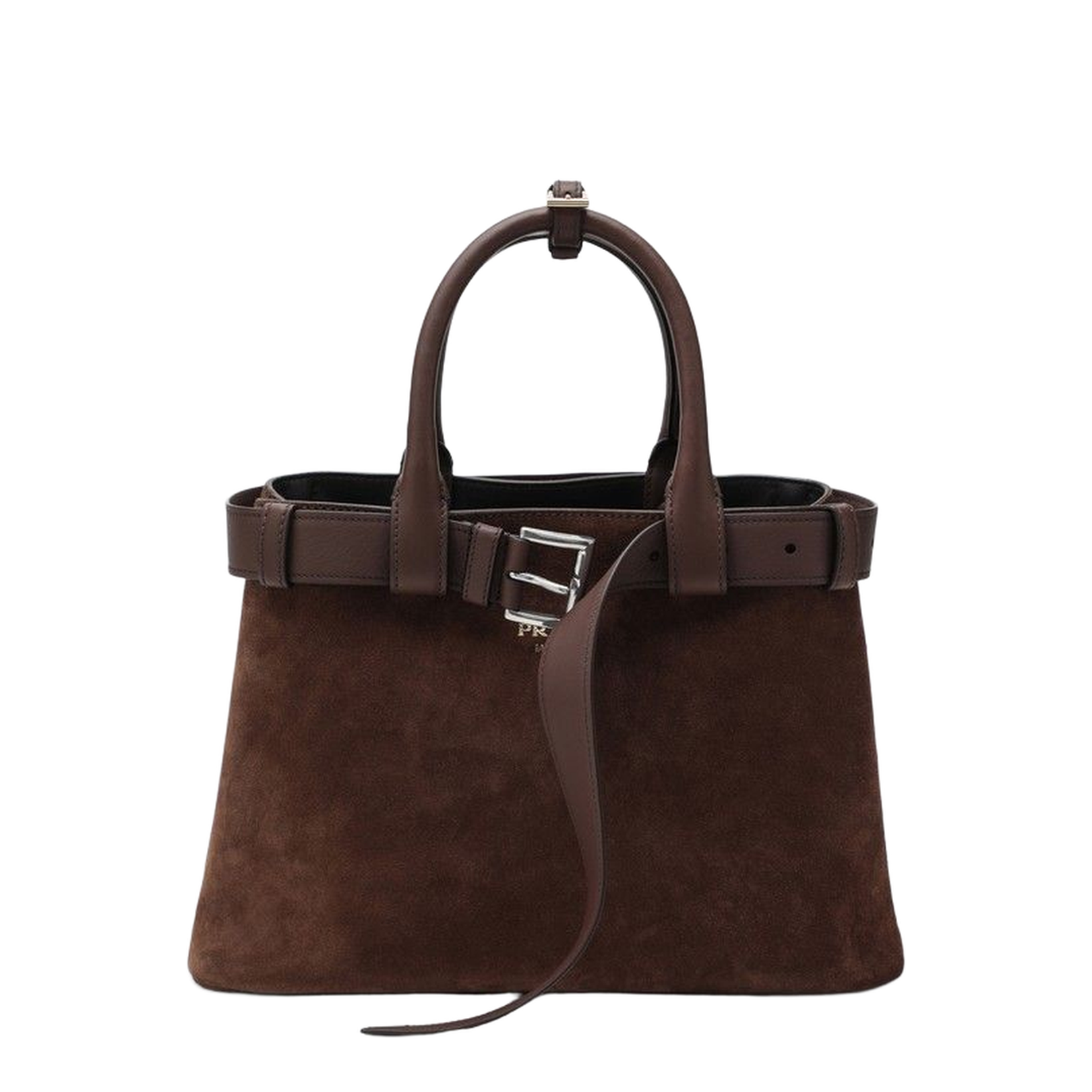Buckle Bag Medium Size Cacao Colour in Suede