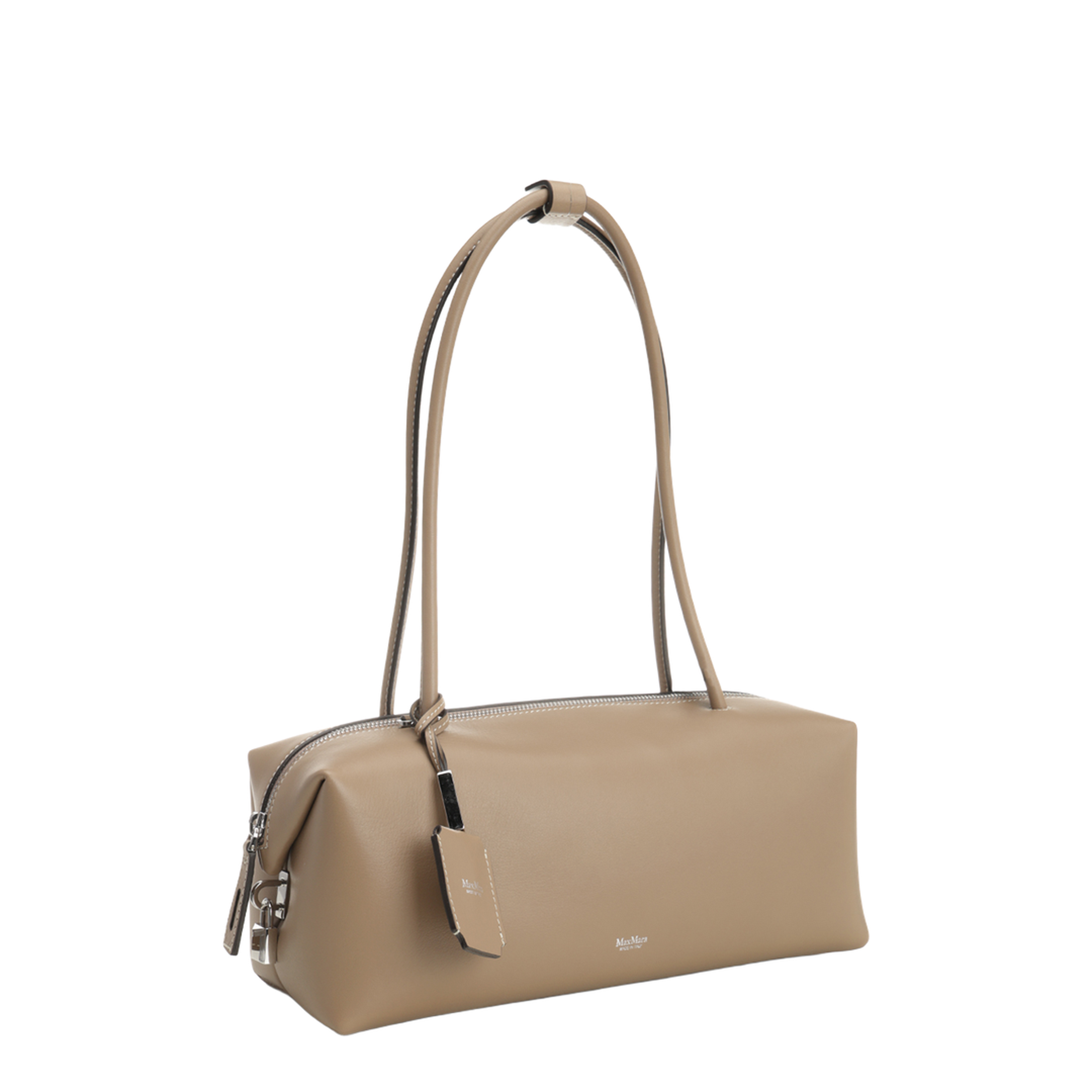 Hold All String Small Square Bauletto Shoulder Bag Light Brown