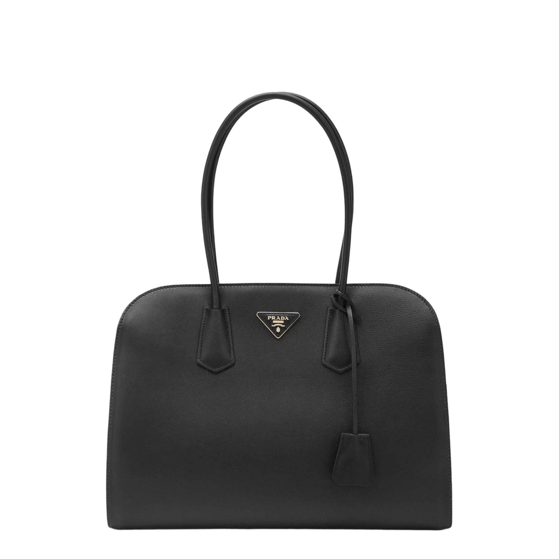 Large Leather Tote Bag - Black