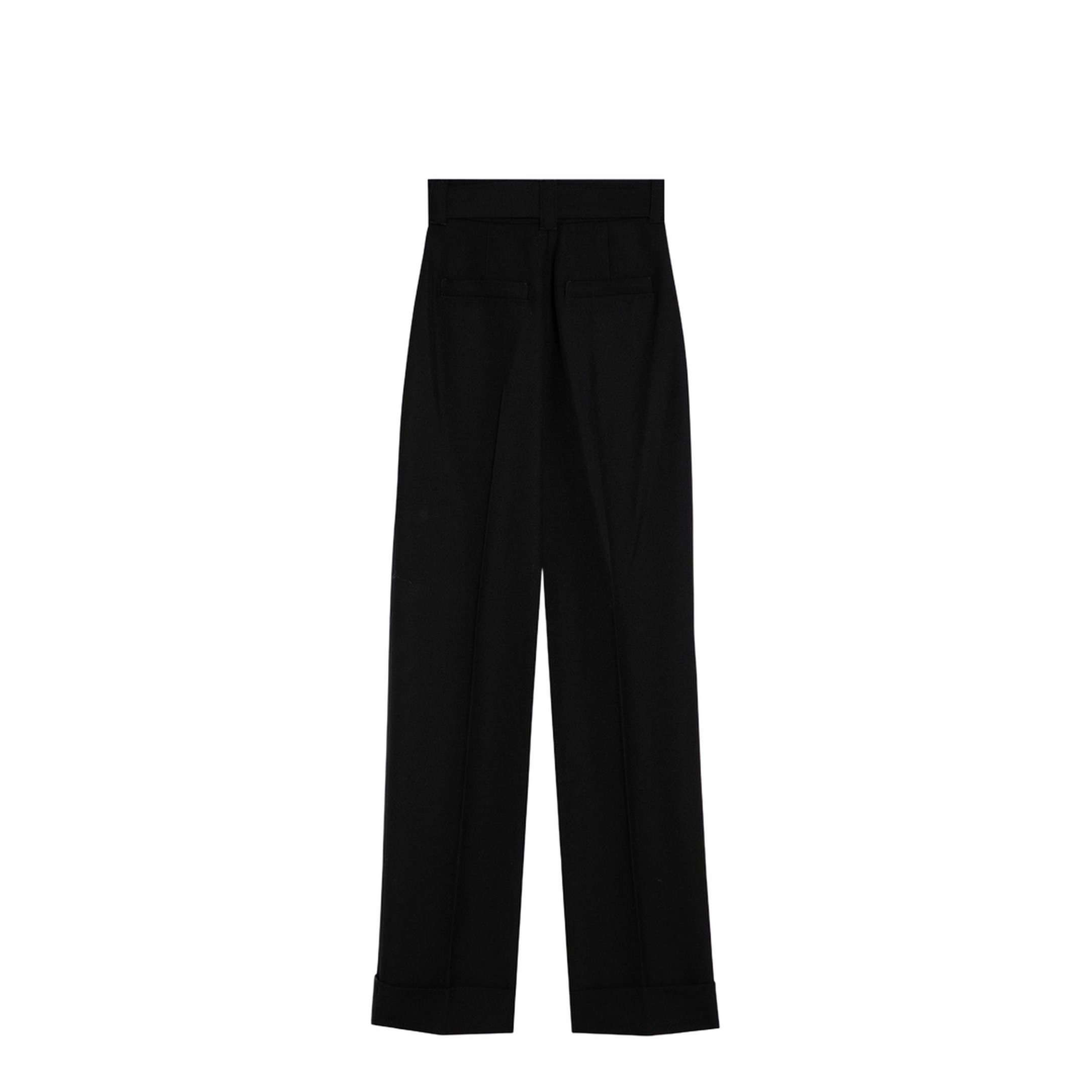 Black Grain de Poudre Wool Trousers