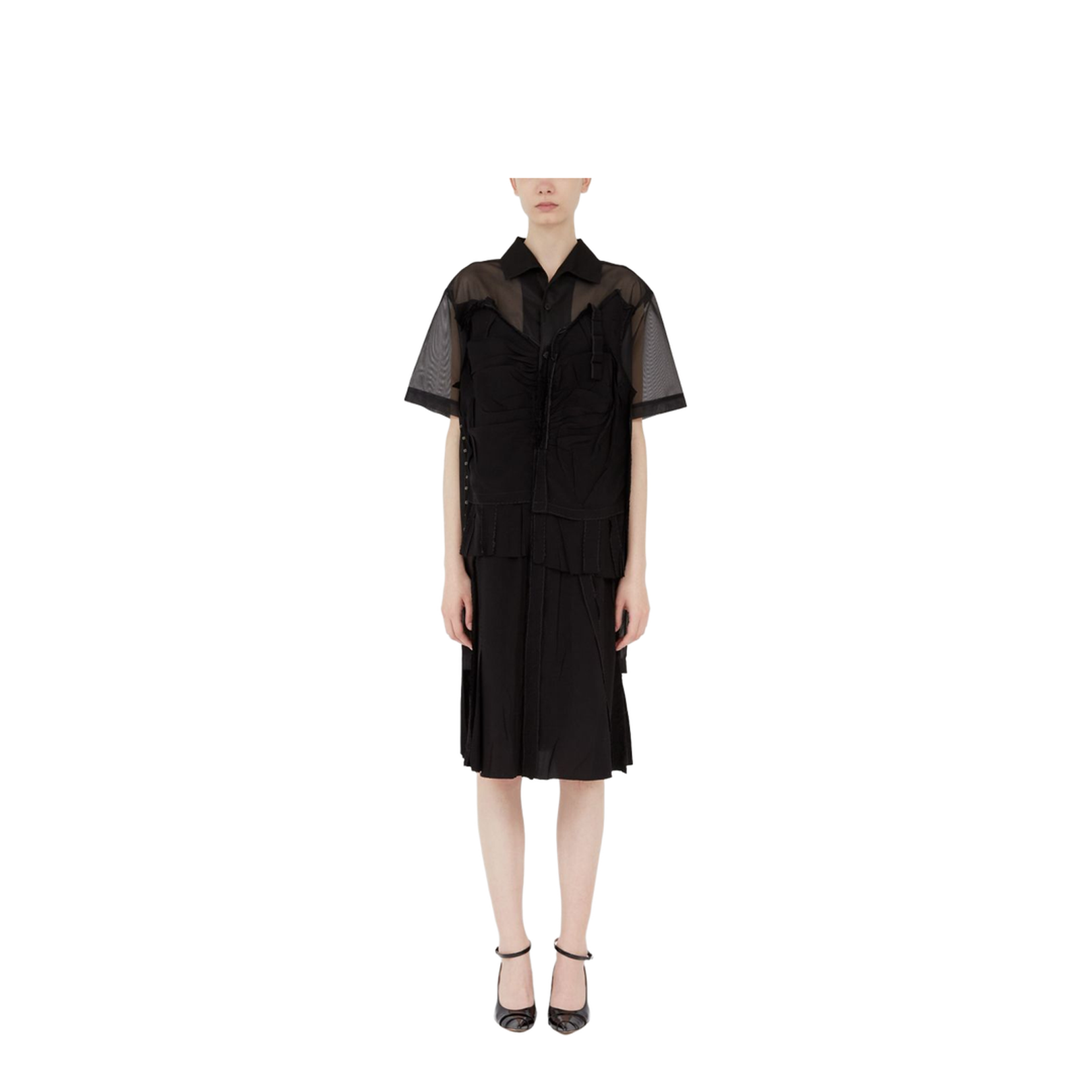 Black Mesh Design Dress