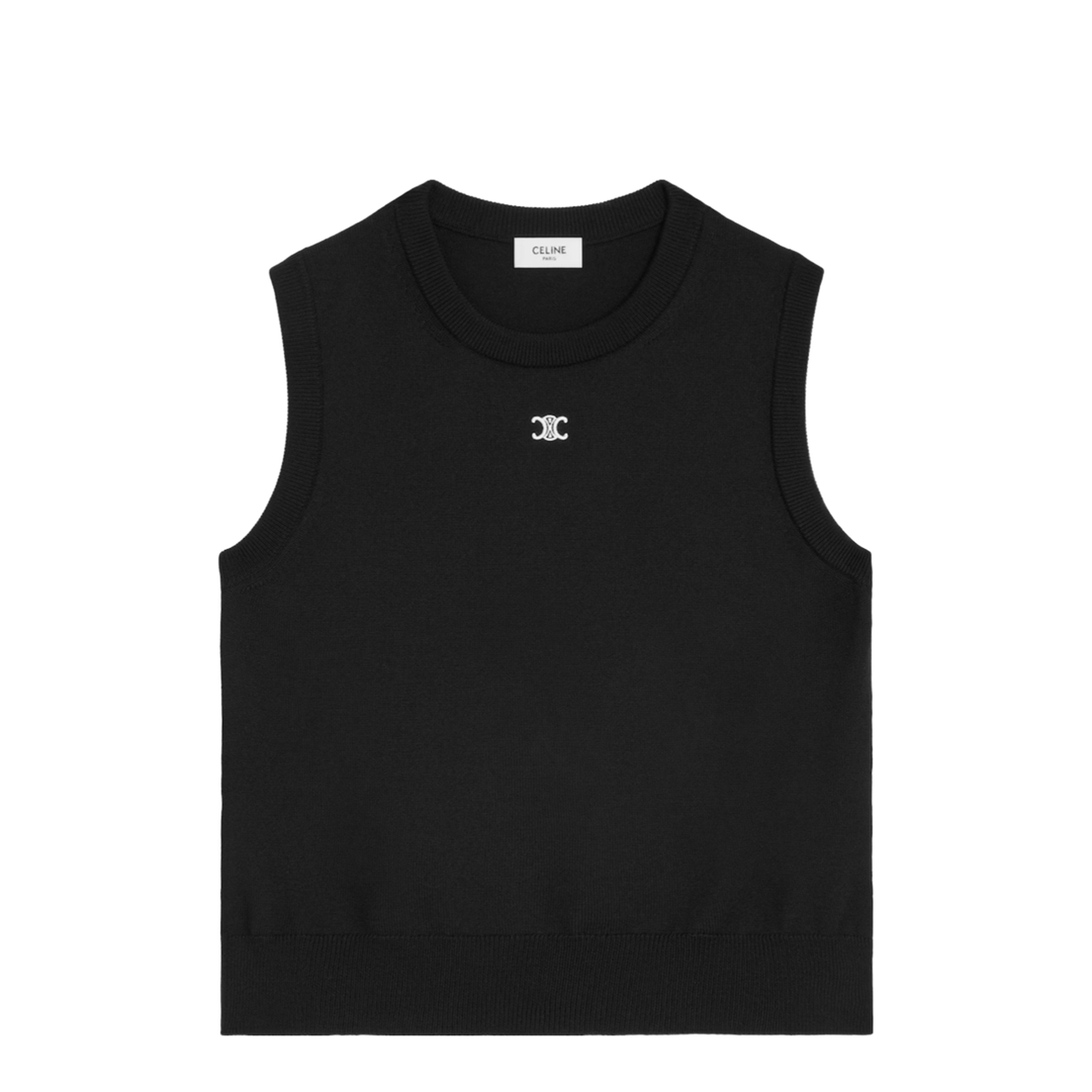 Crew Neck Waistcoat In Black