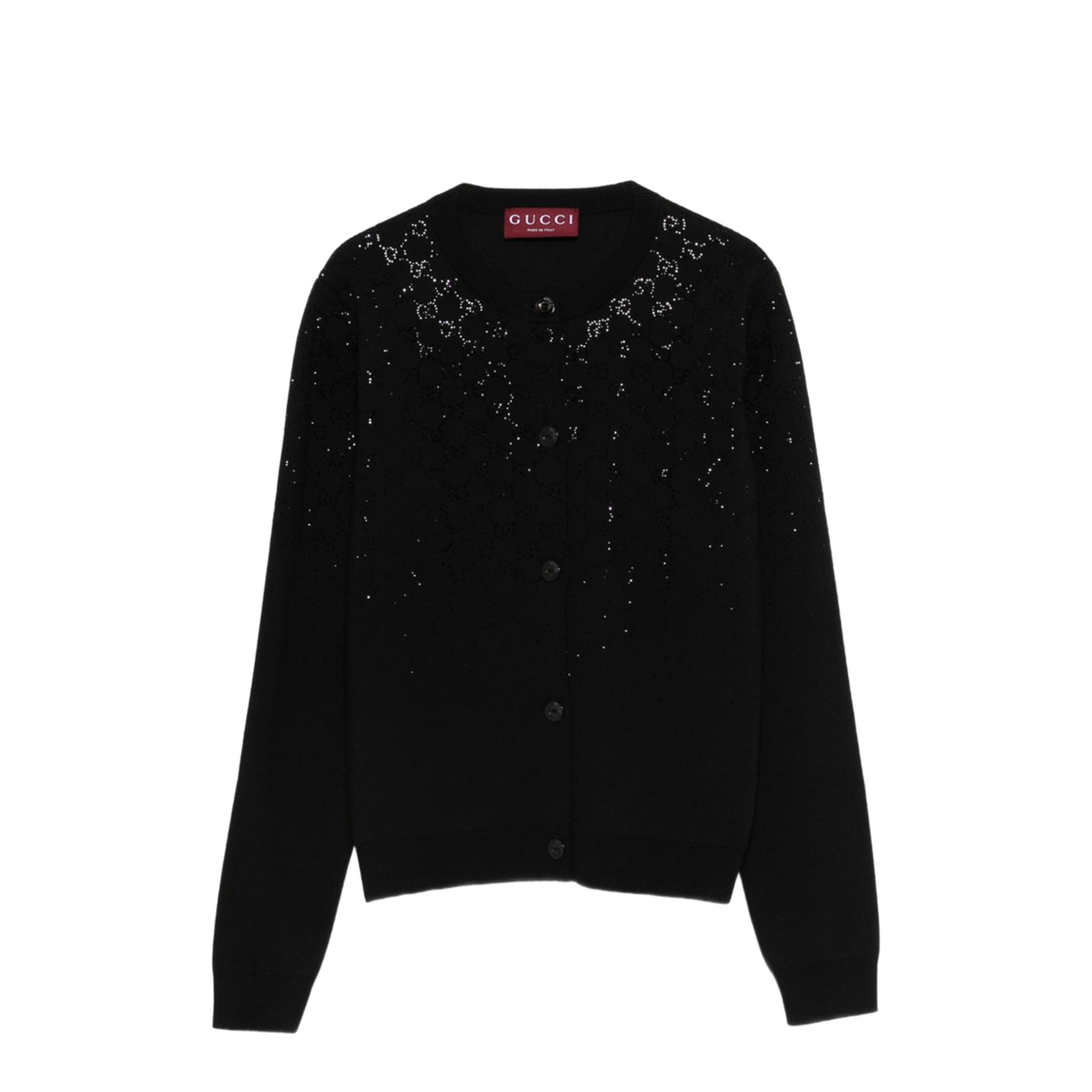 Fine Wool Cardigan with Crystals