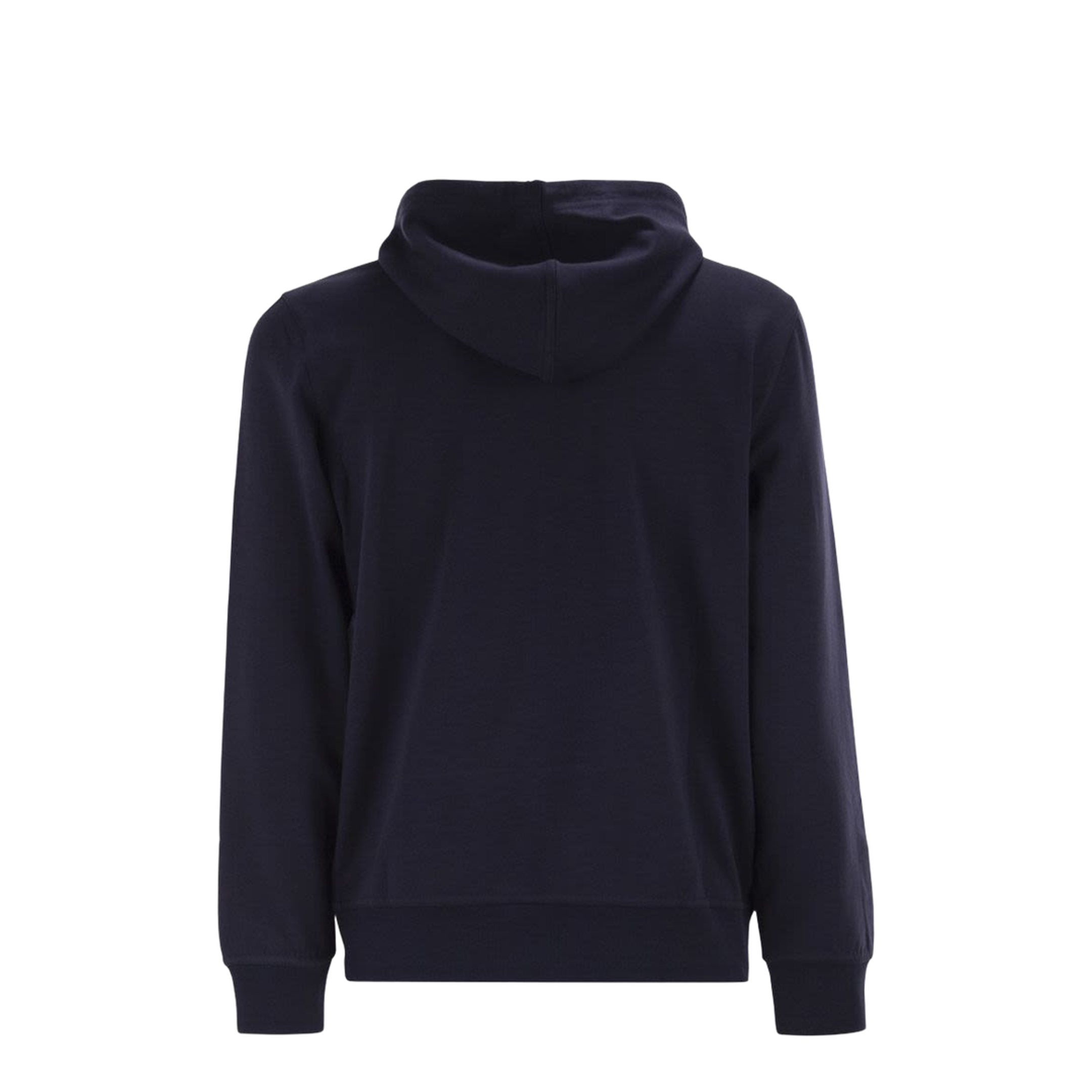Zipped Cotton Fleece Sweater Blue