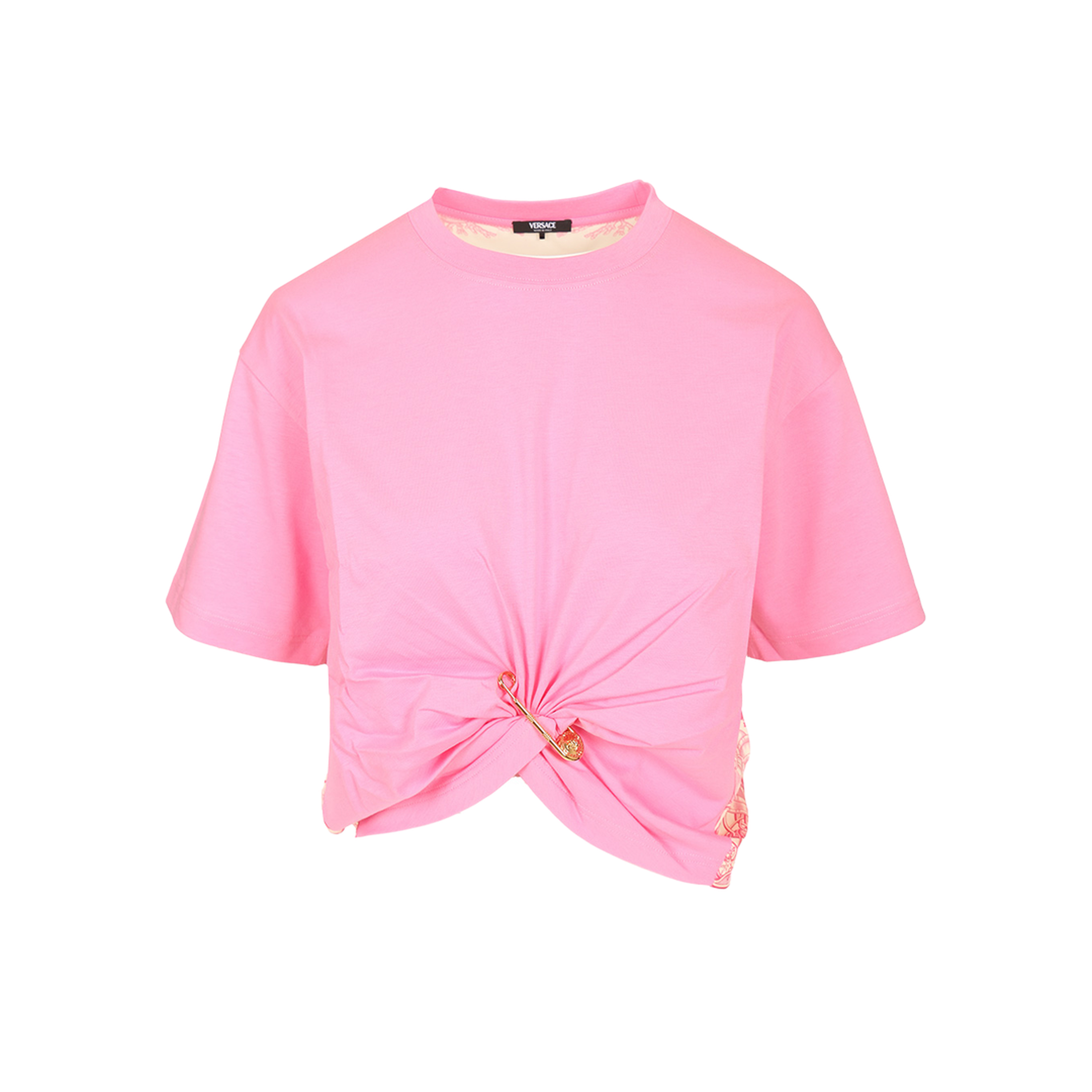 Pink T-Shirt Combined Fabrics