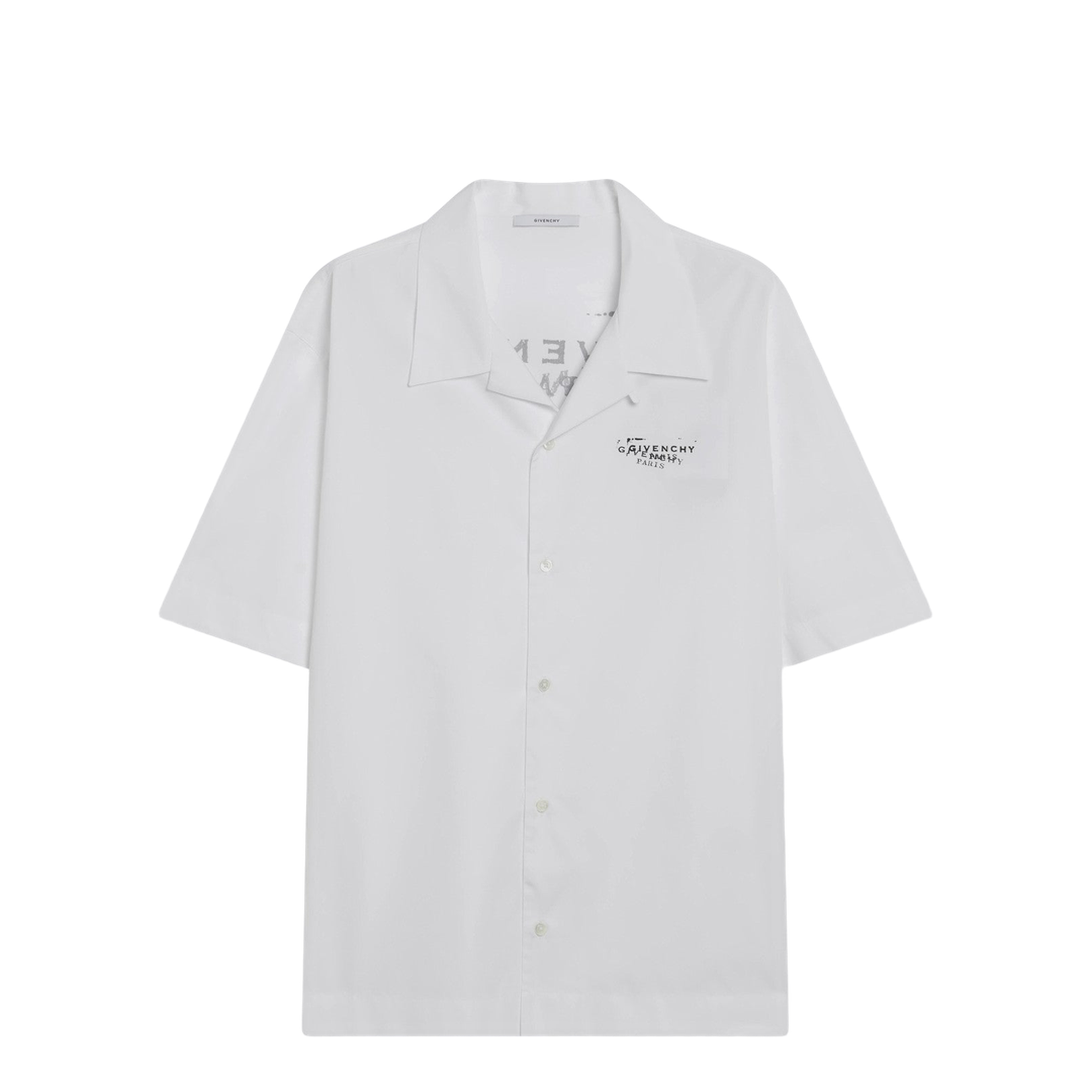 White Poplin Shirt with Logo Print