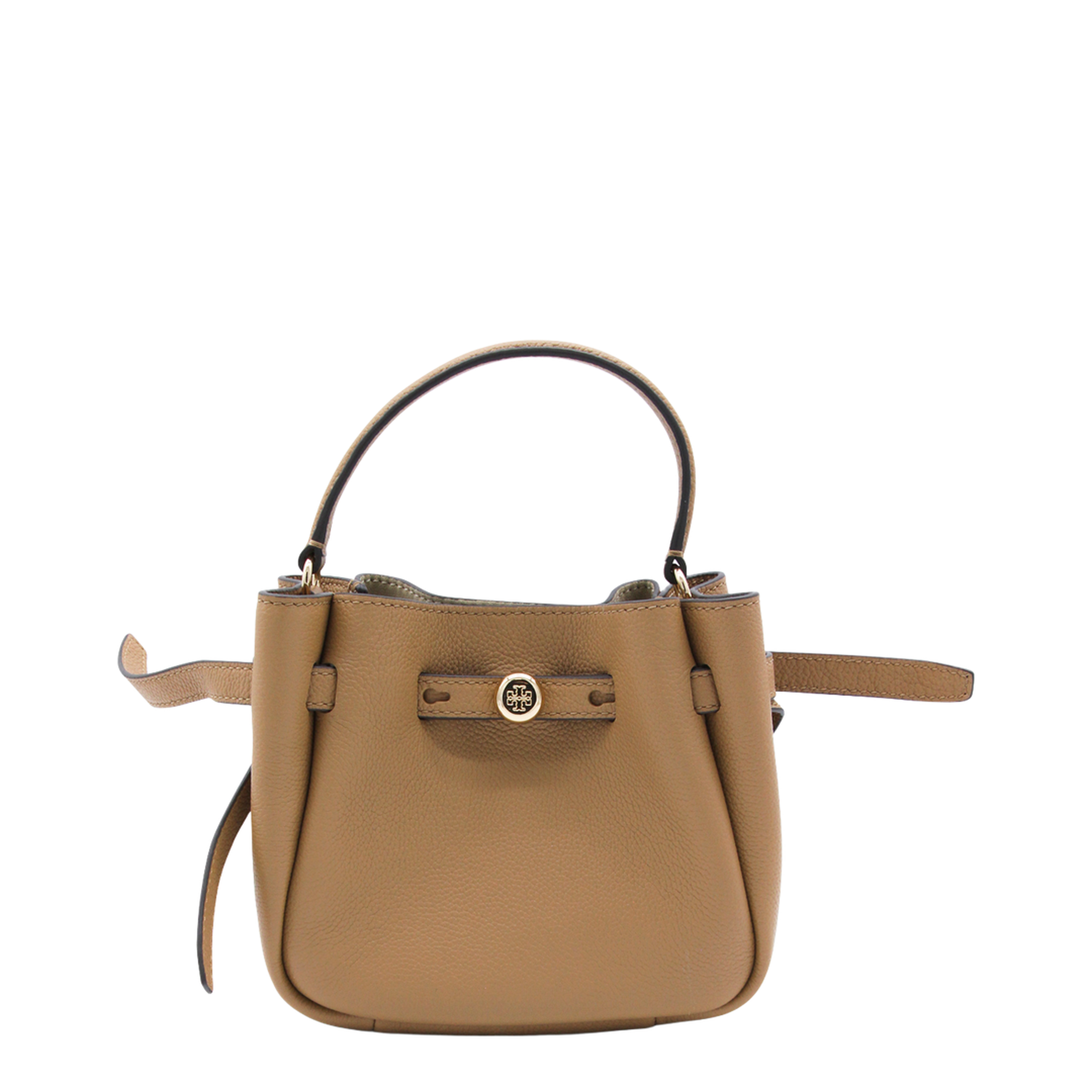 Romy Mini Pebbled Leather Crossbody Bag - Tiramisu