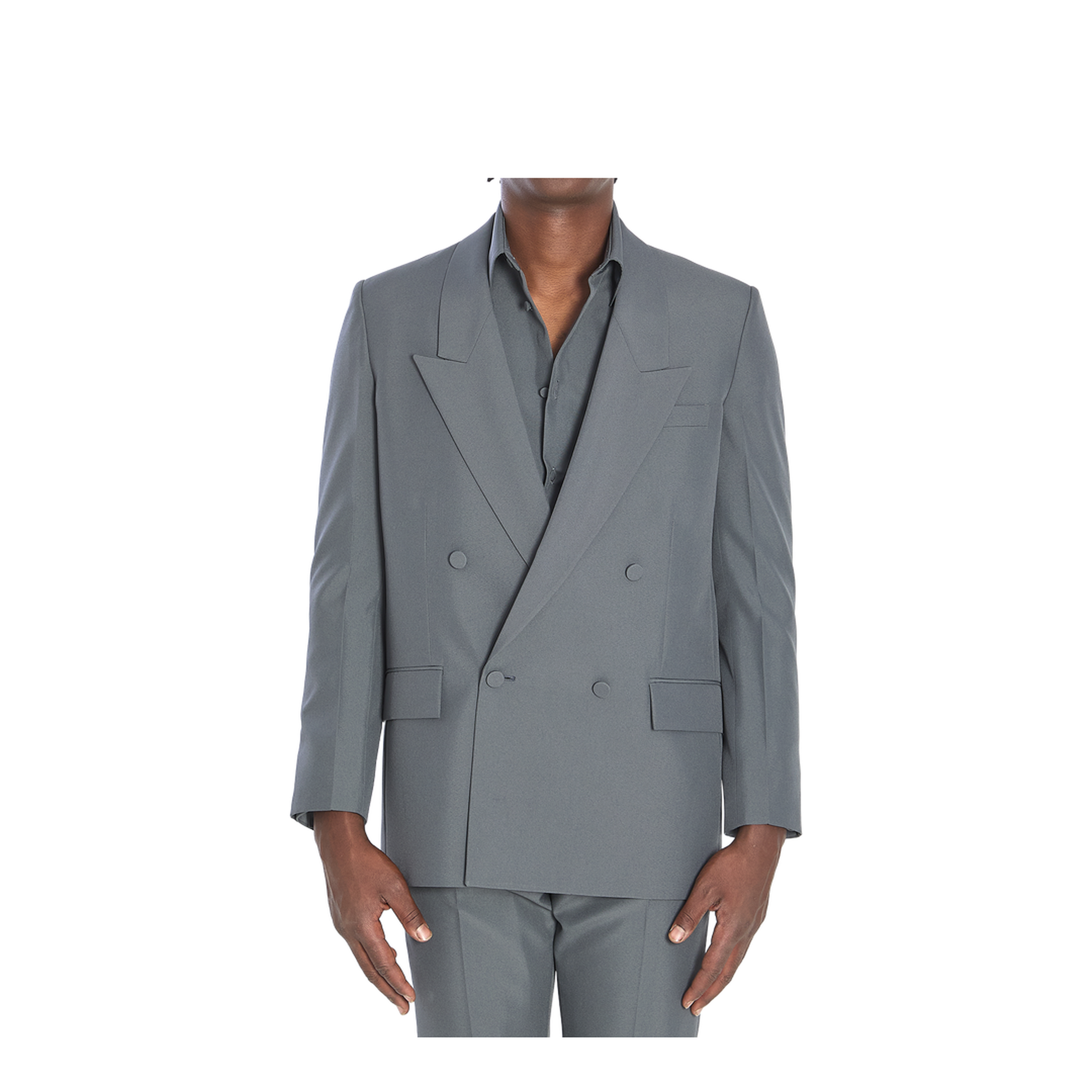 Double-breasted jacket in technical fabric