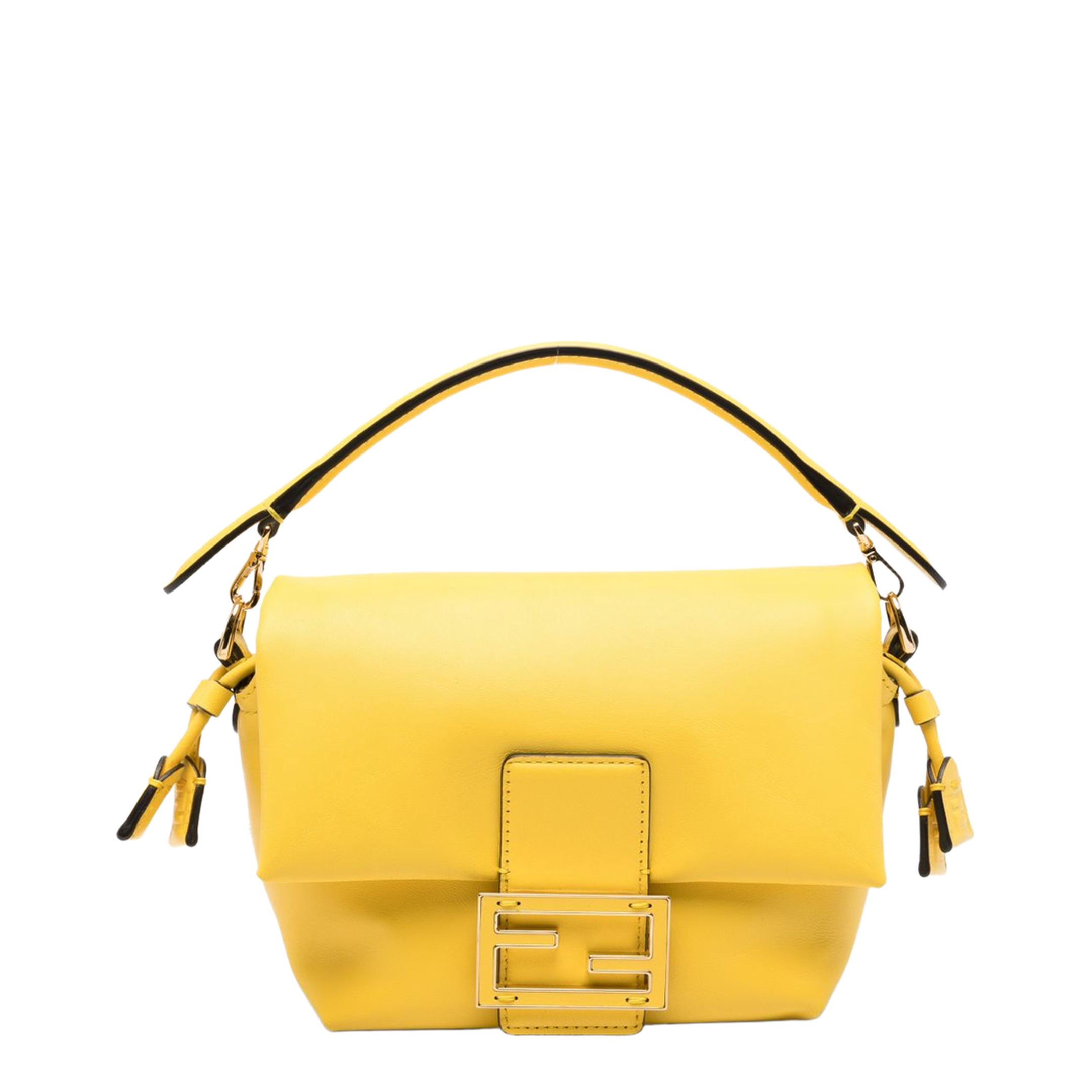 Mamma Baguette Small Lamb Leather Handbag - Giallo