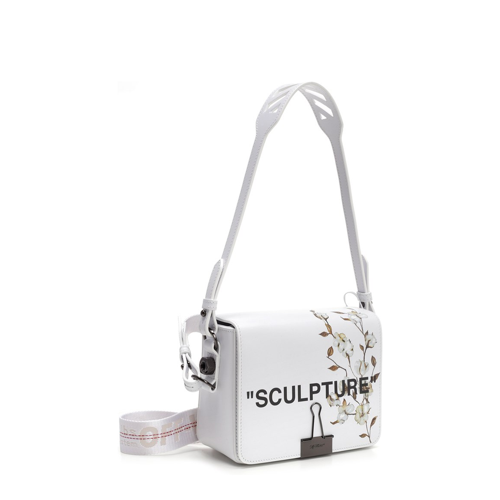 Binder Clip Bag Cotton Flower Sculpture White