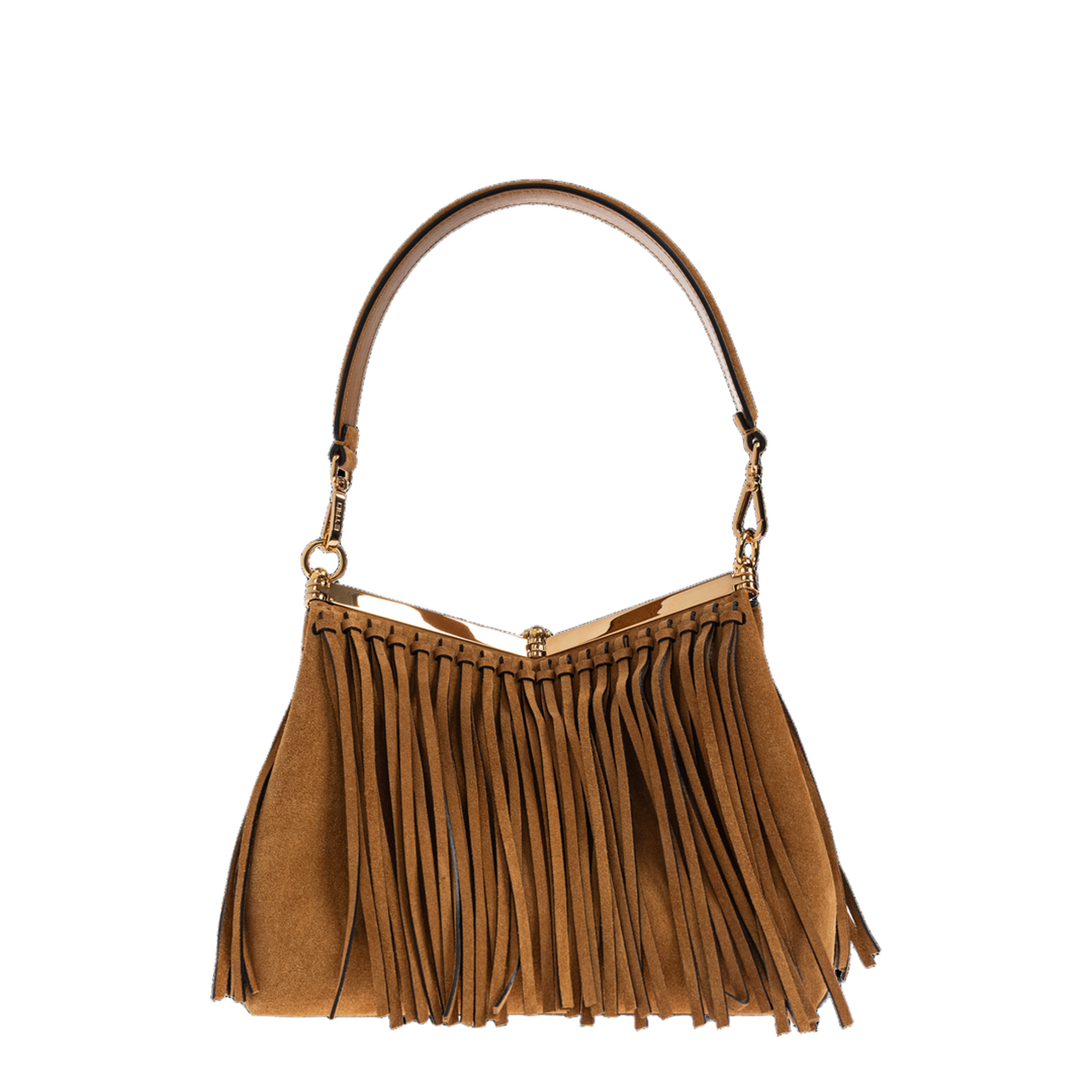 Vela Medium Suede Bag - Camel Brown