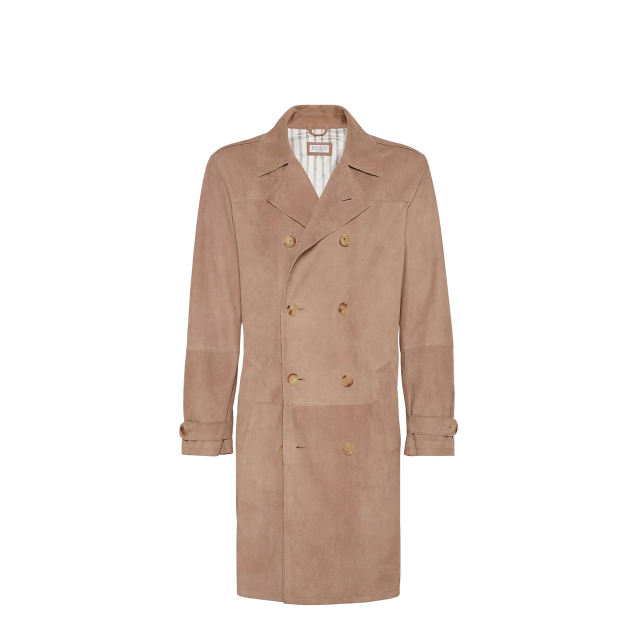 Suede Trench Coat - Beige