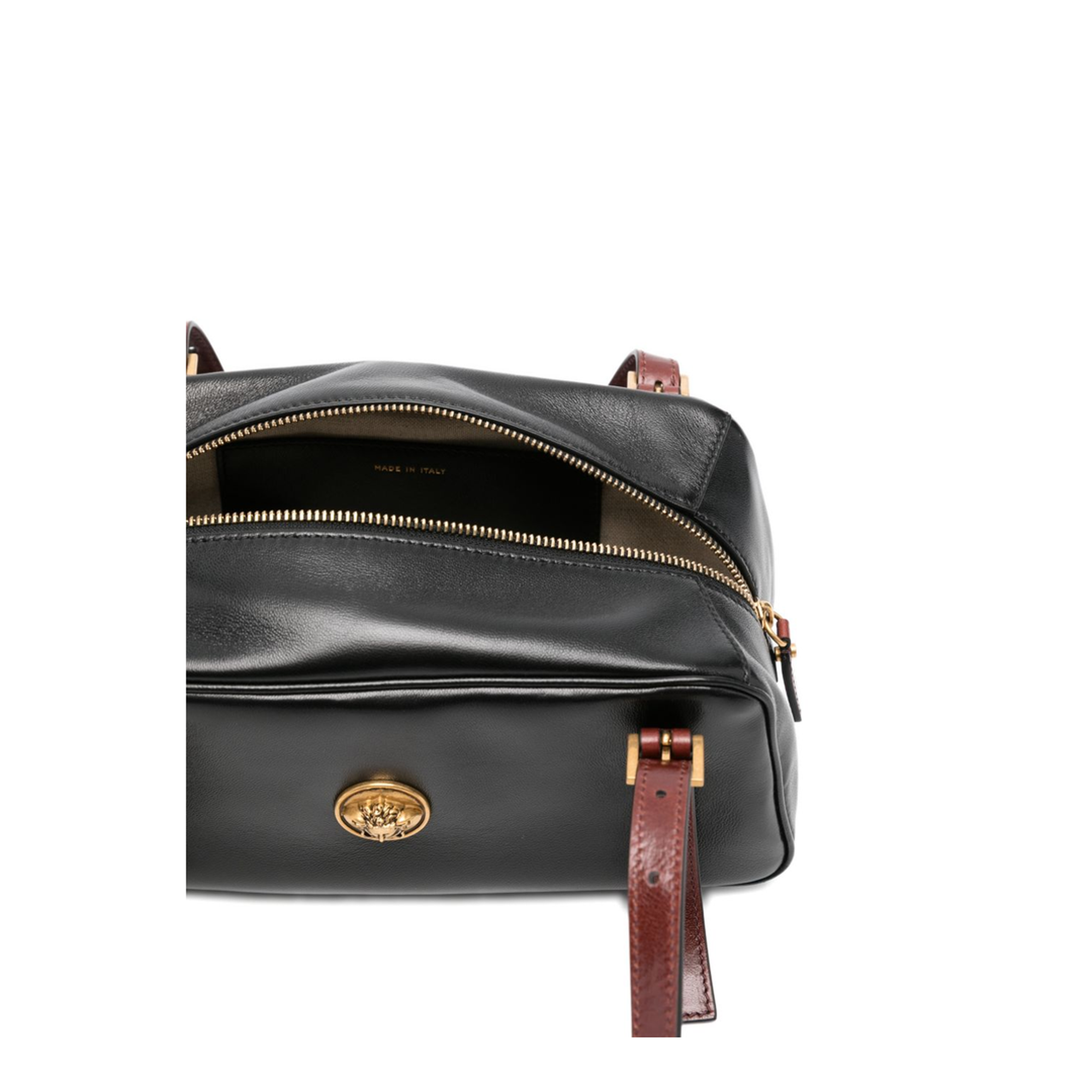 Emblème Nappa Bowling Bag - Black + Rosewood Gold