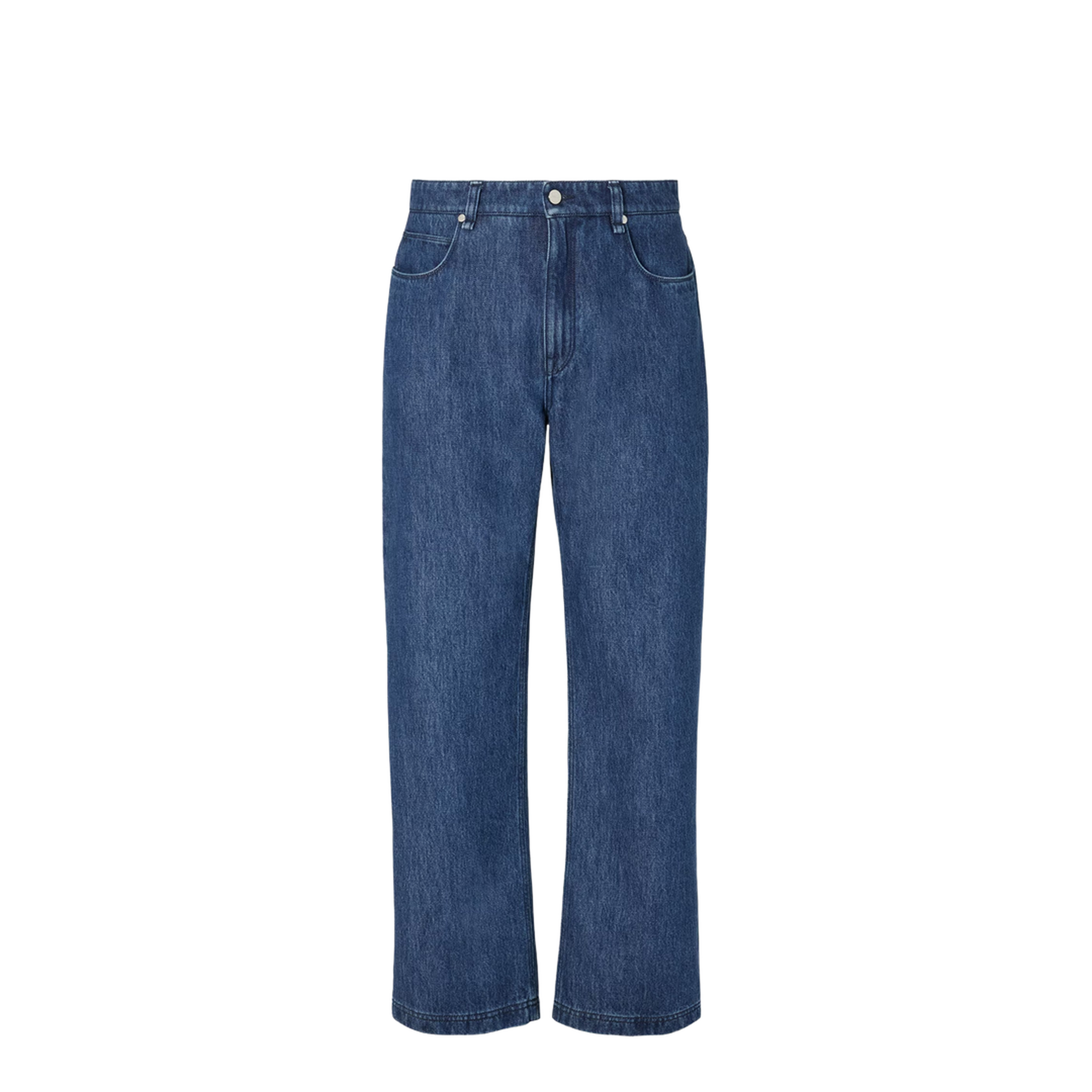 Blue Straight-Cut Jeans
